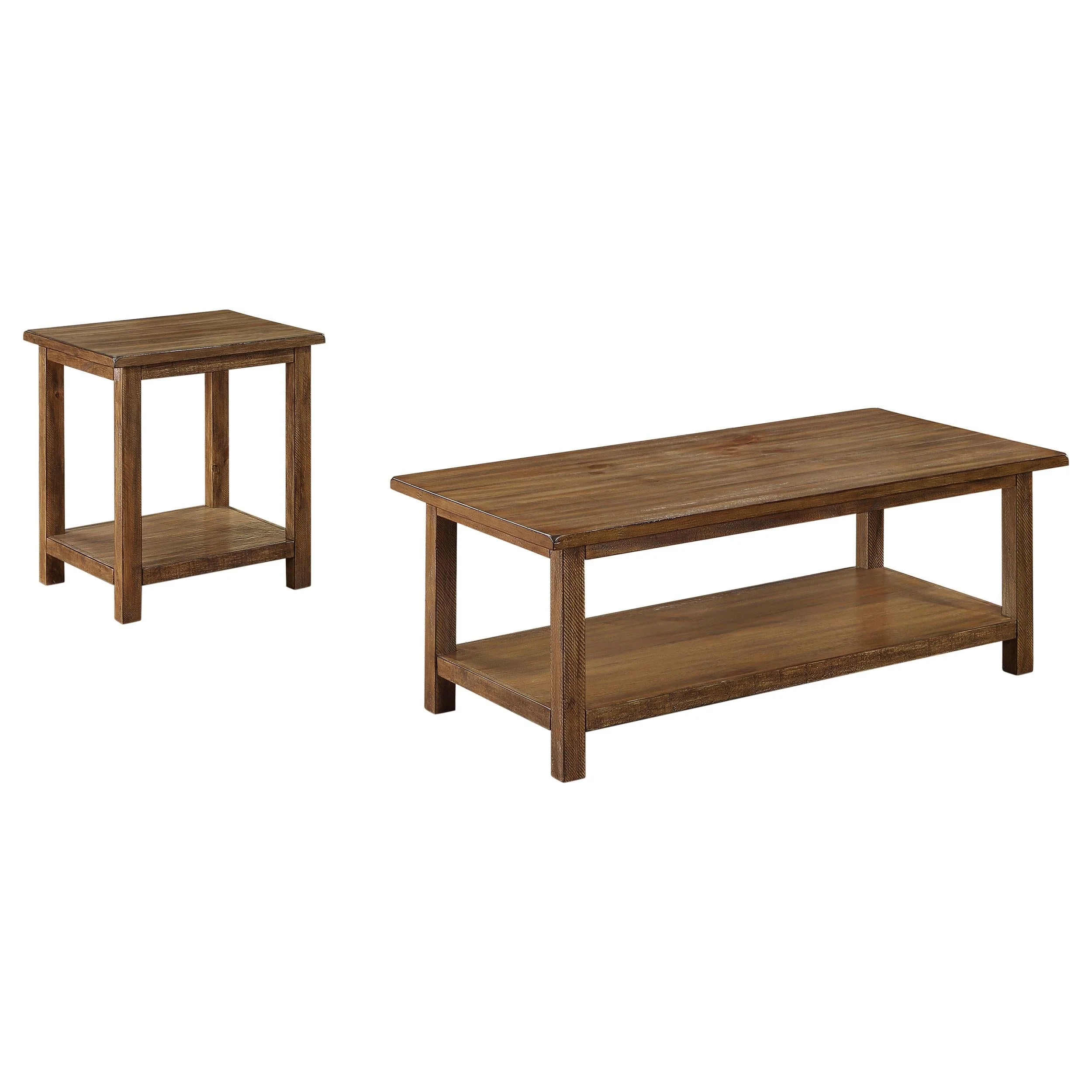 Payne Distressed Brown 2-Piece Coffee and End Table Set - Image 2