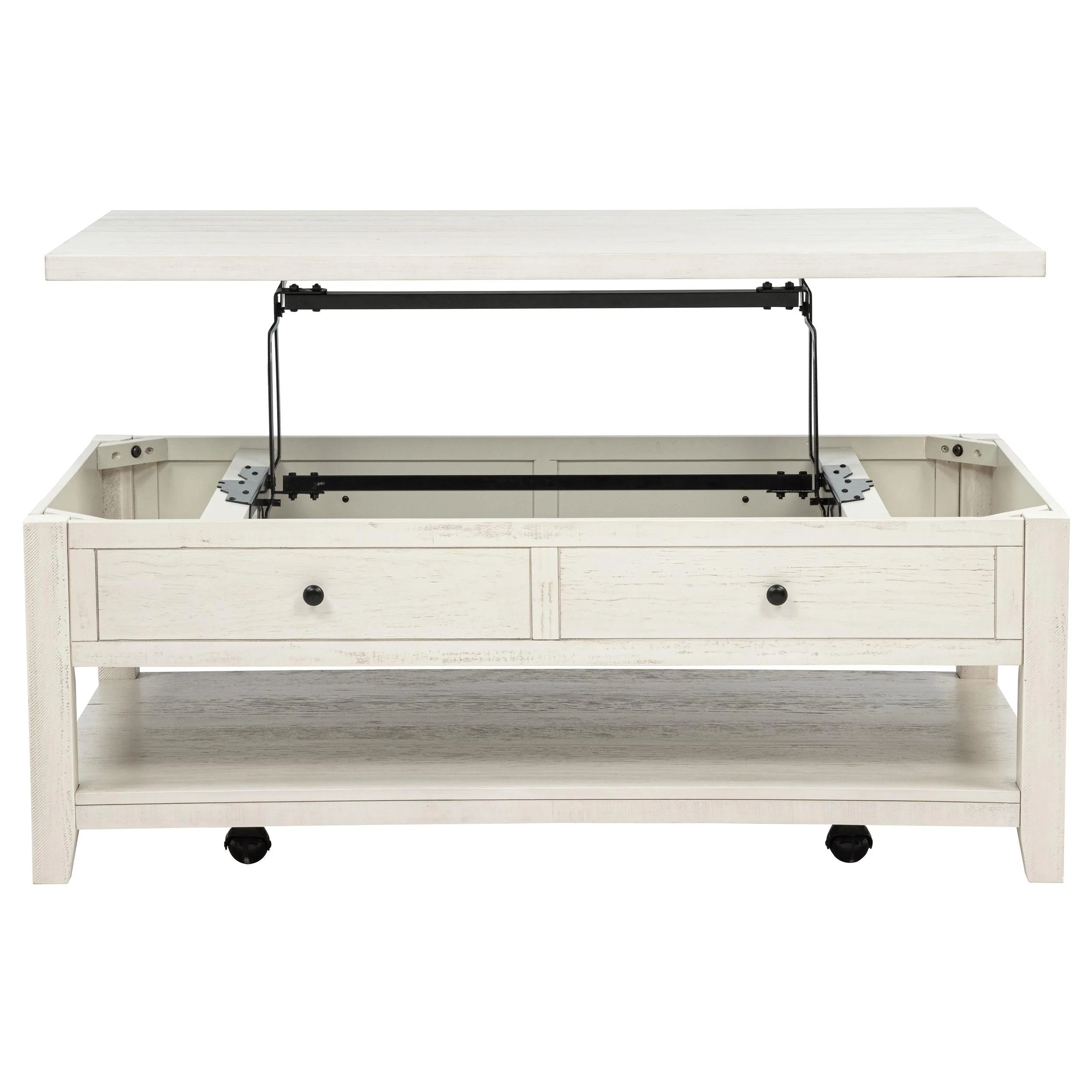 Payne Distressed White 48-inch Mobile Lift Top Coffee Table - Image 6