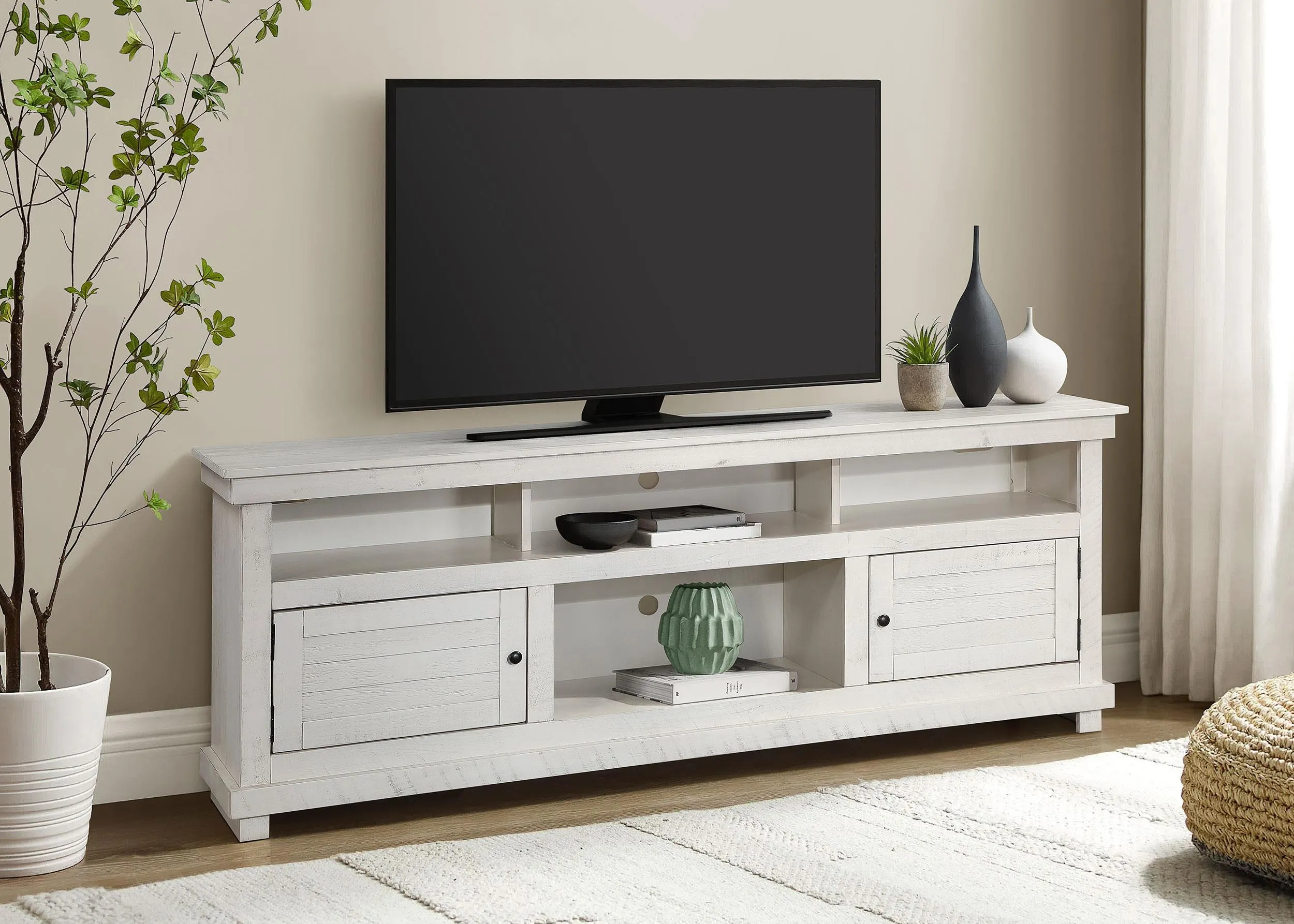 Payne White 70-inch TV Stand Media Console White