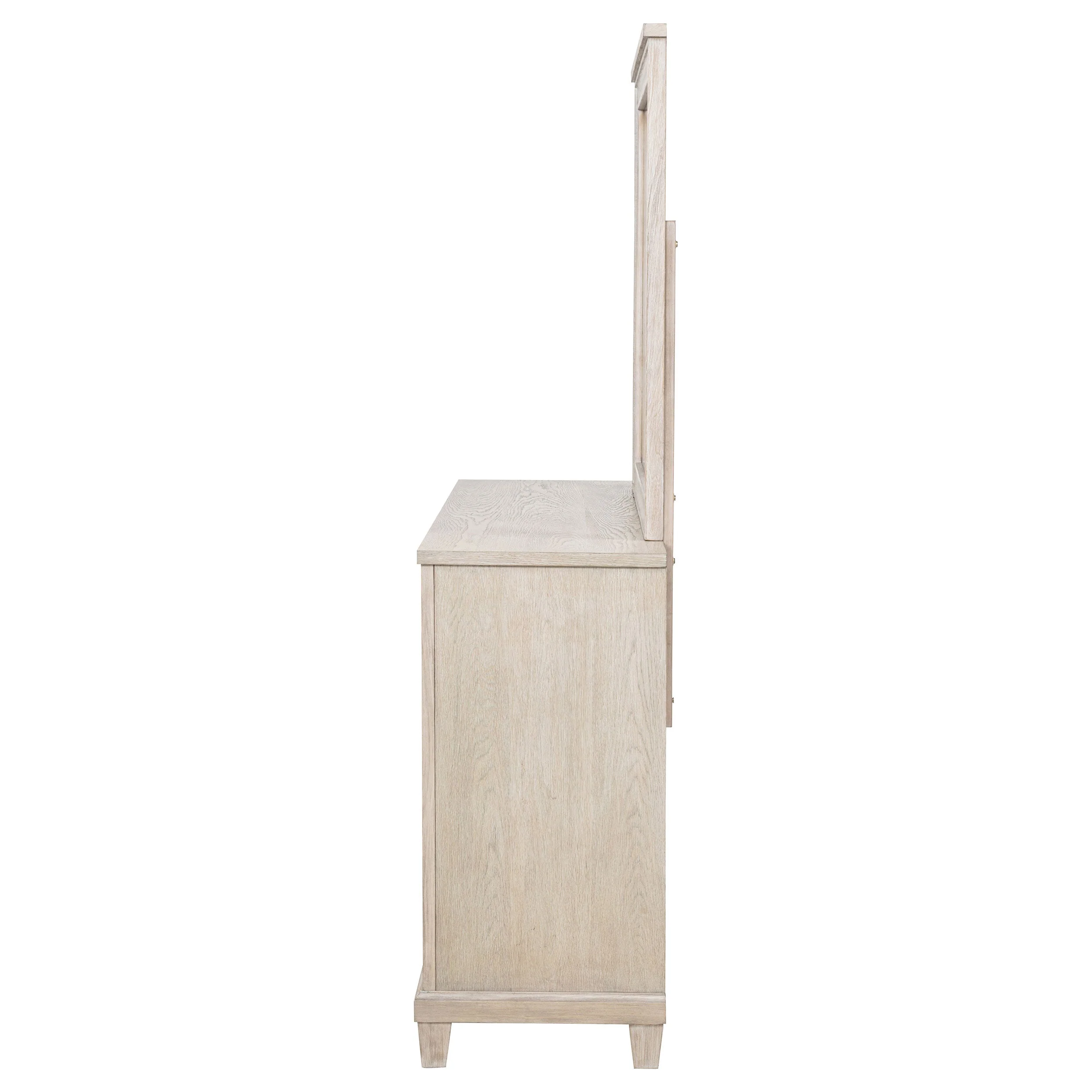 Pembroke Washed Oak 6-drawer Bedroom Dresser with Mirror - Image 5