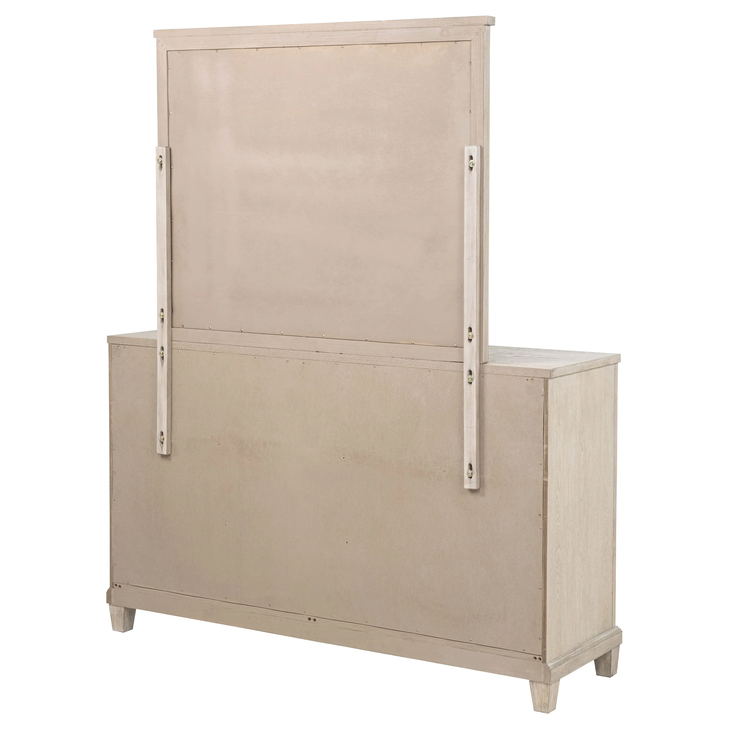 Pembroke Washed Oak 6-drawer Bedroom Dresser with Mirror - Image 8