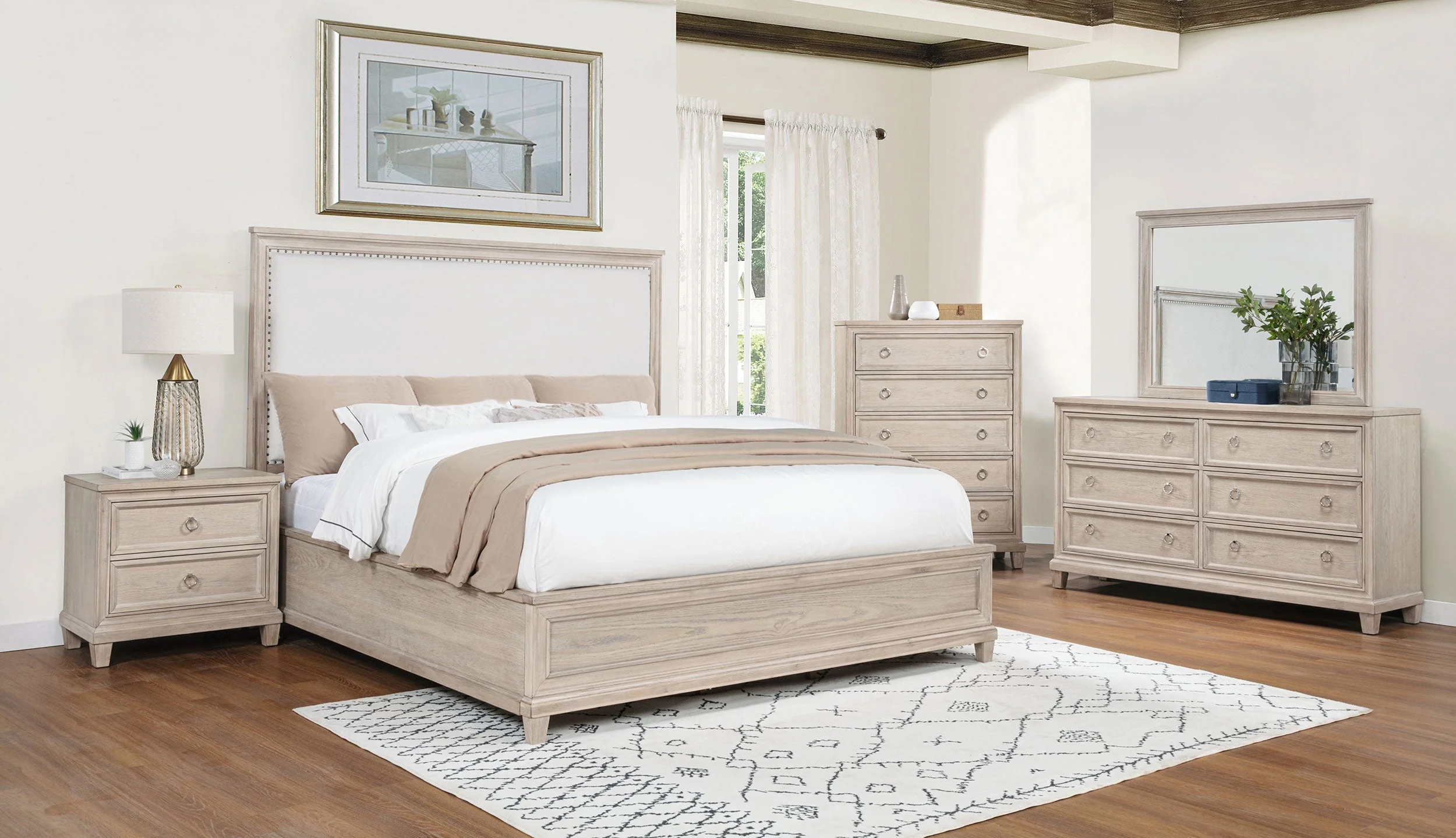 Pembroke Washed Oak 66-inch Eastern King Panel Bed - Image 12