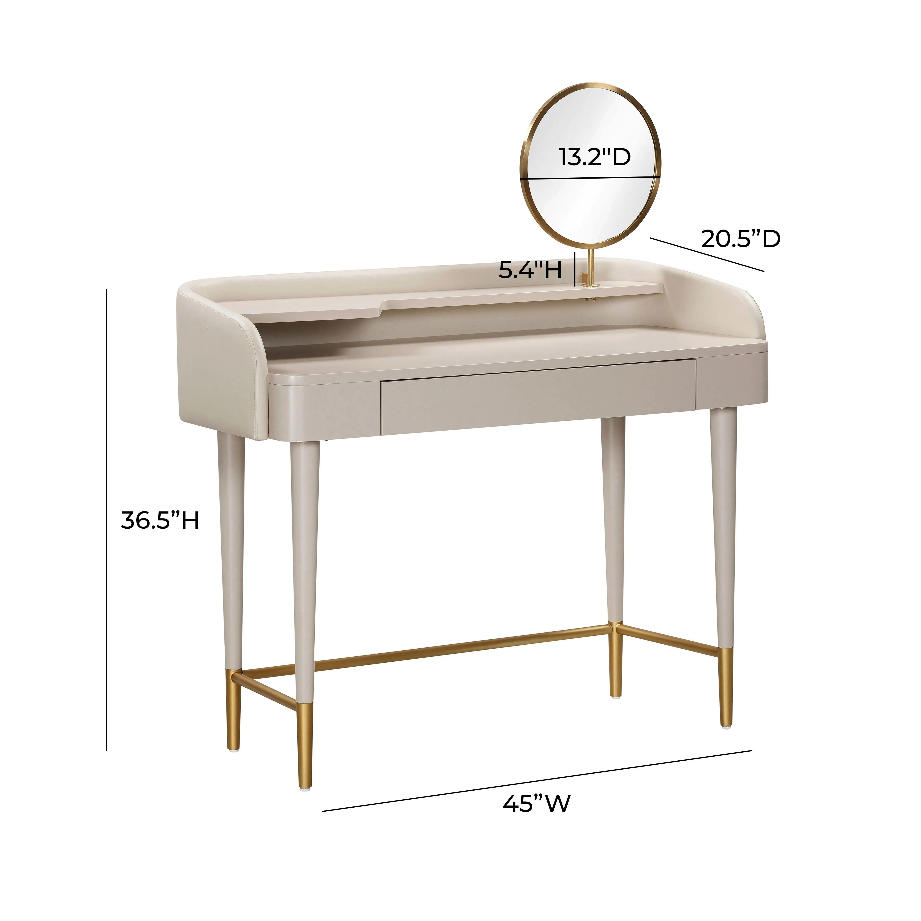 Penelope Performance Vegan Leather Wrapped Vanity Desk - Image 18