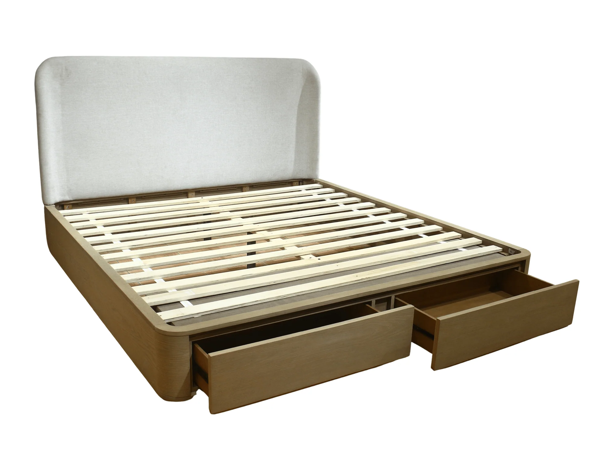 Penny Buff Cream King Storage Bed