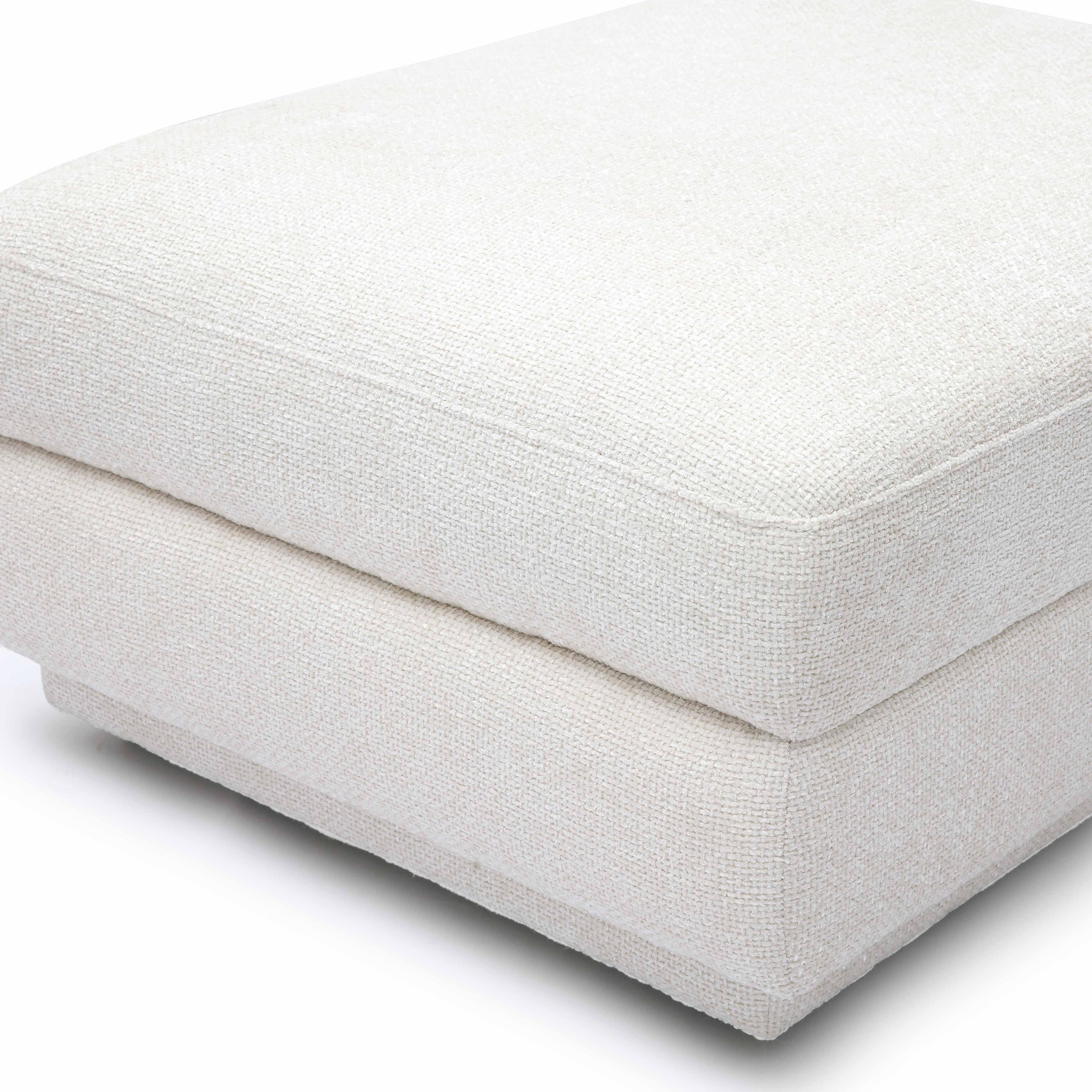 Perry Cream Chenille Modular Ottoman - Image 5