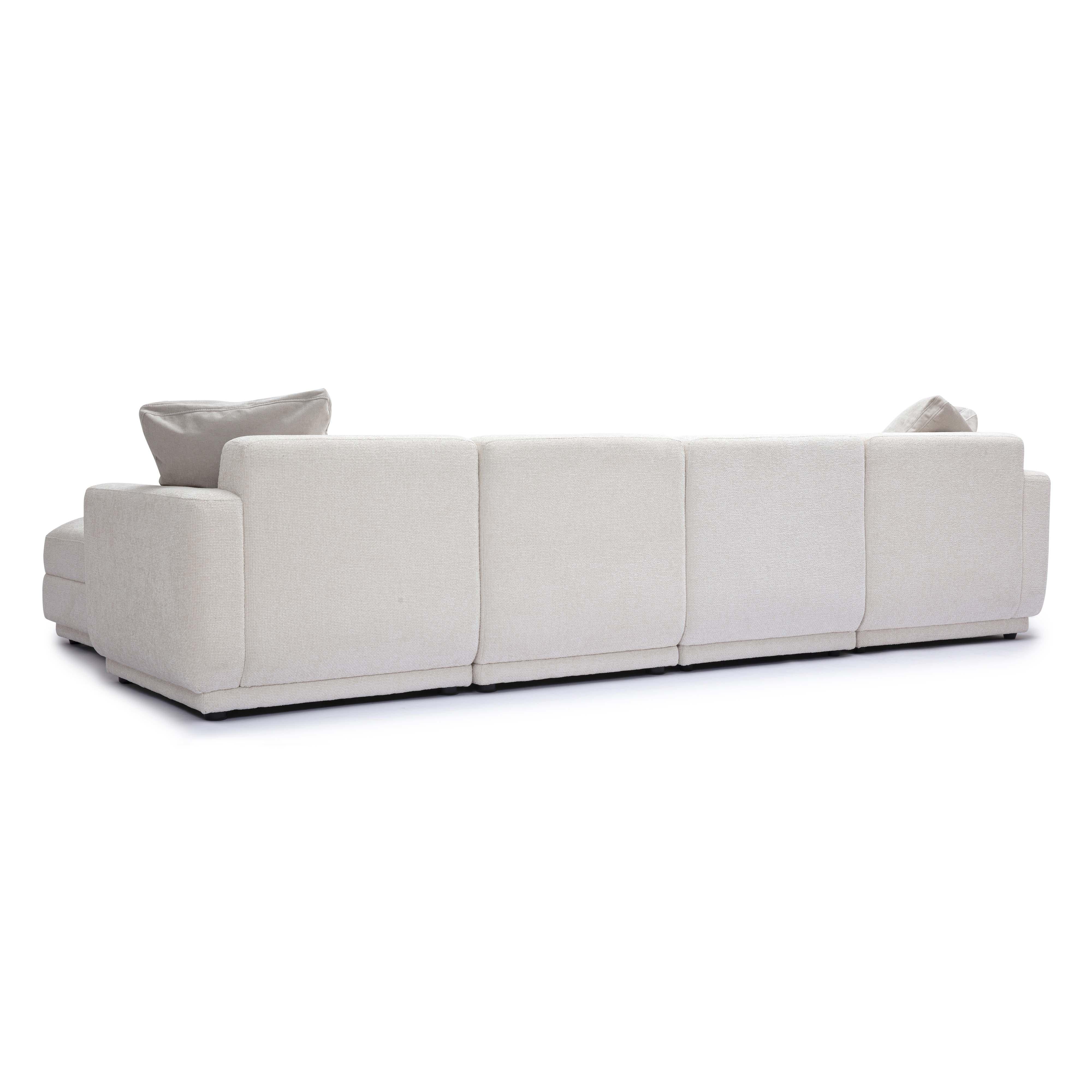 Perry Cream Chenille Modular U-Sectional - Image 3