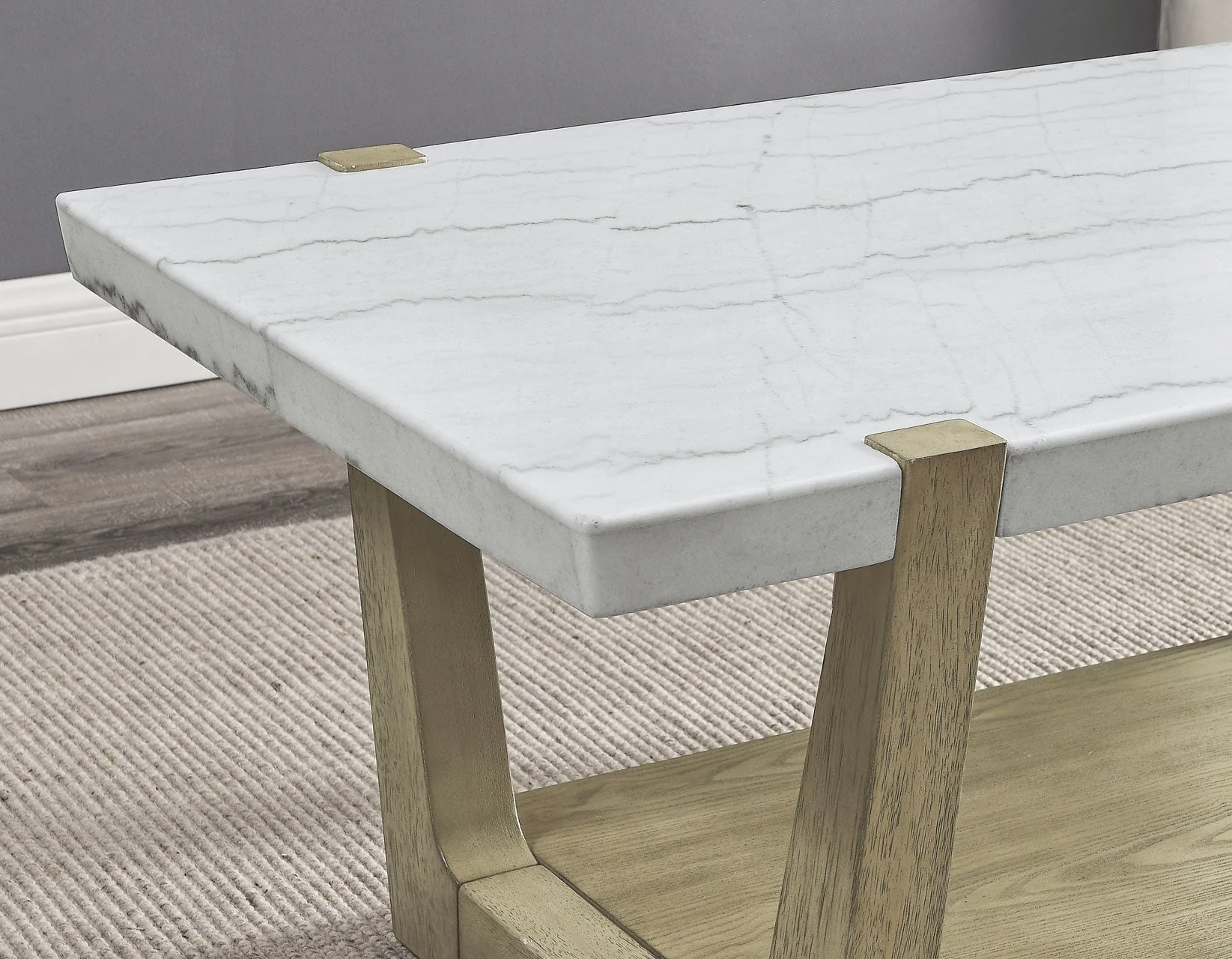 Perth White Marble Top Sofa Table - Image 6