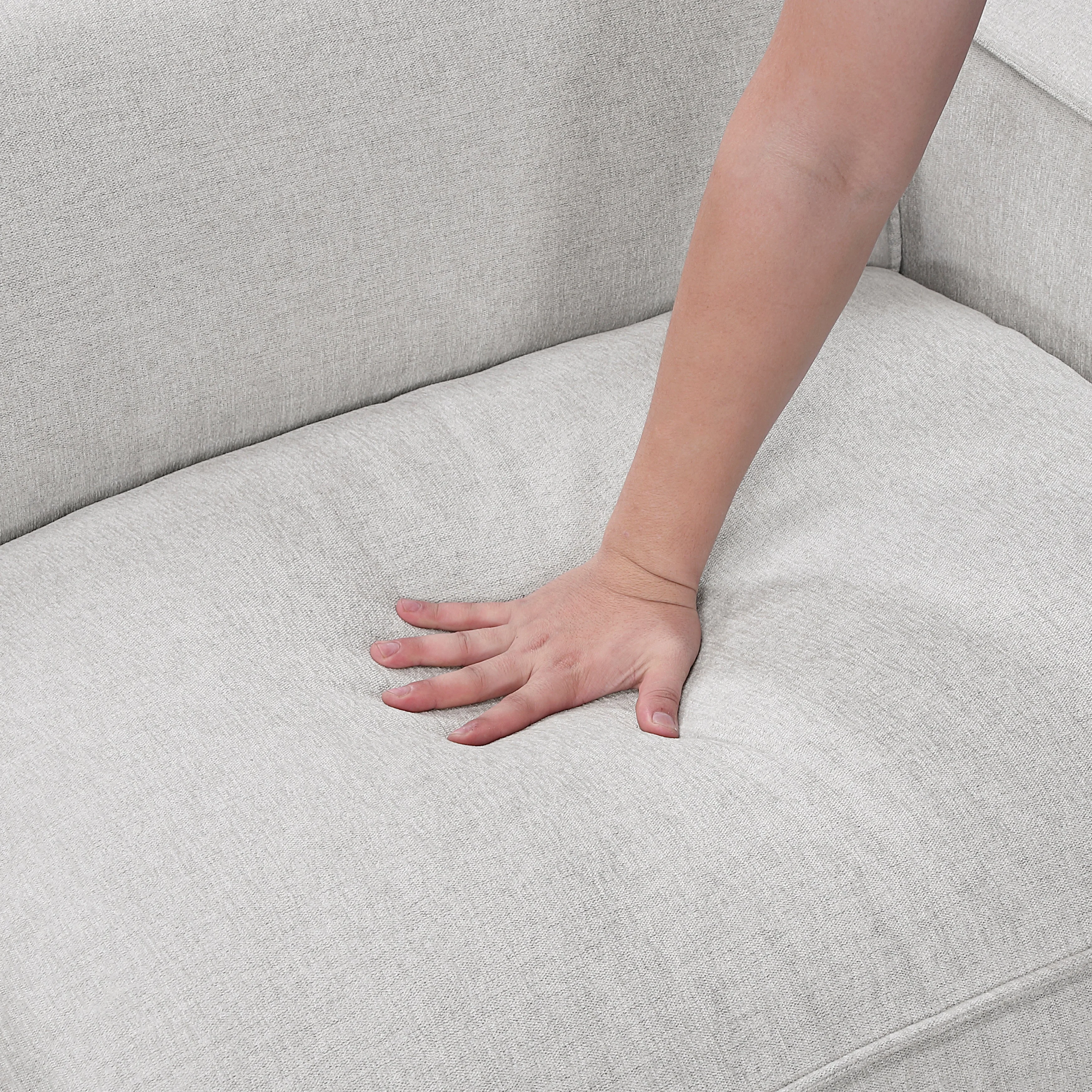 Phoebe Light Gray Power Double Reclining Sofa with Power Headrests - Image 9
