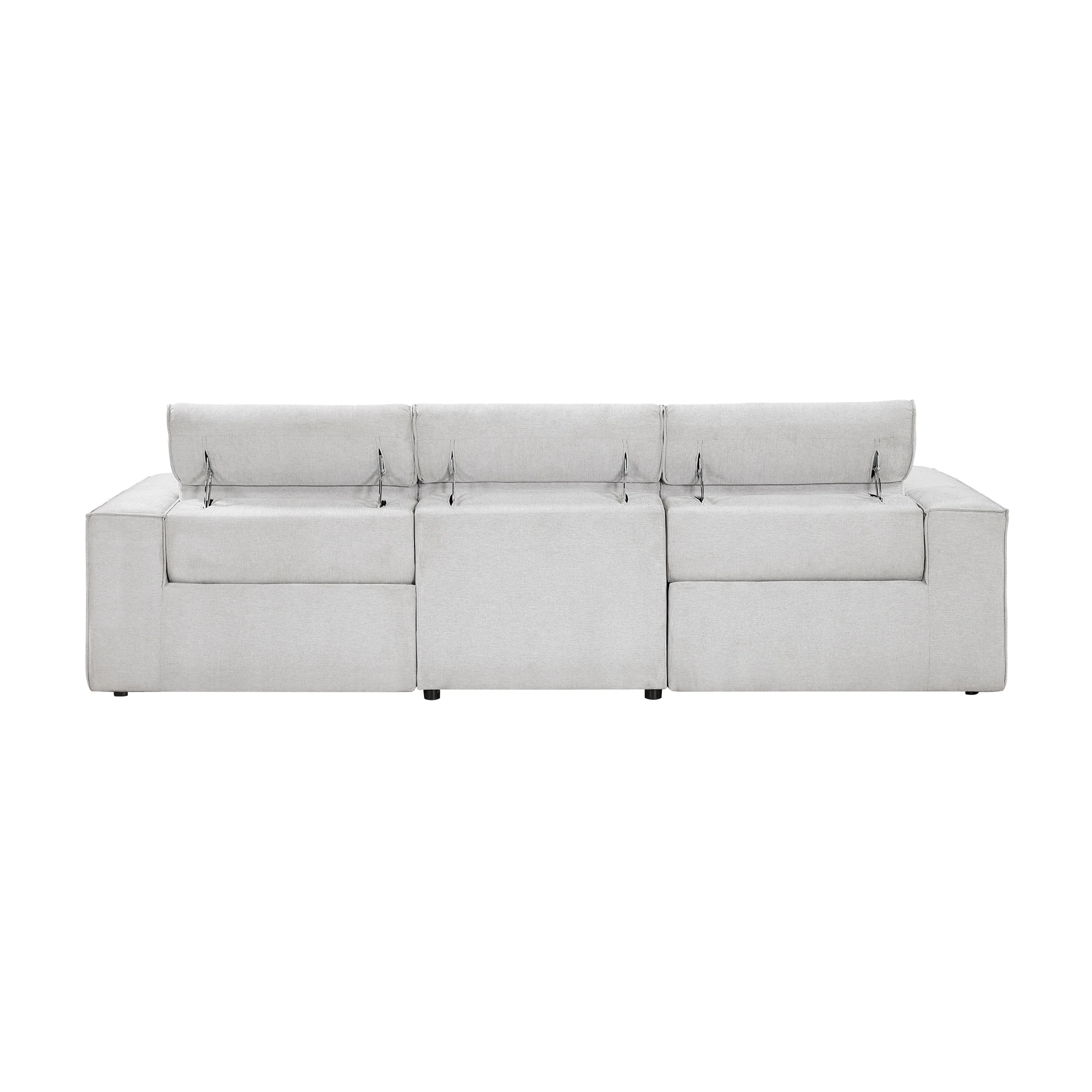 Phoebe Light Gray Power Reclining Sofa and Loveseat - Image 8
