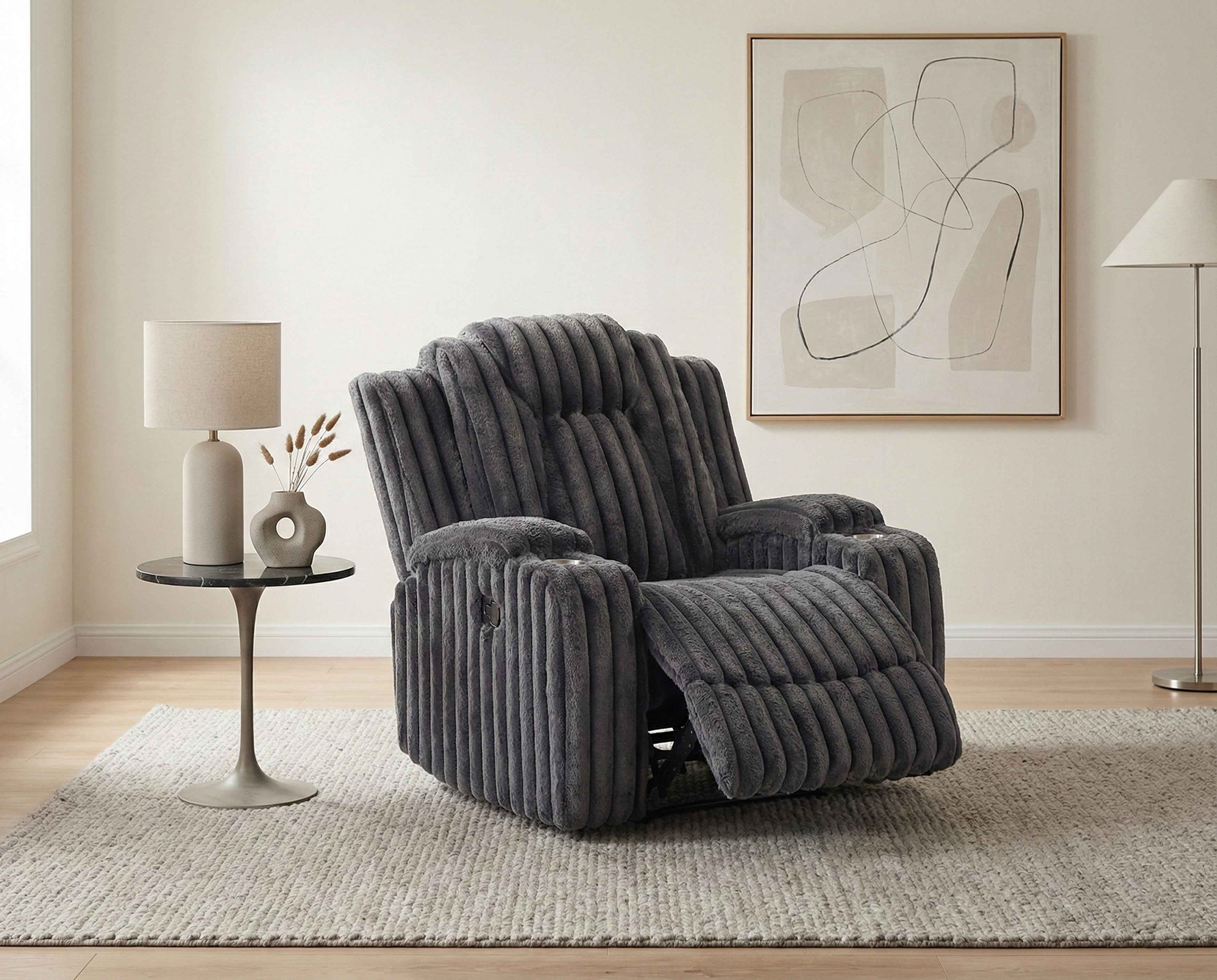 Phyllis Dark Gray Reclining Chair - Image 19
