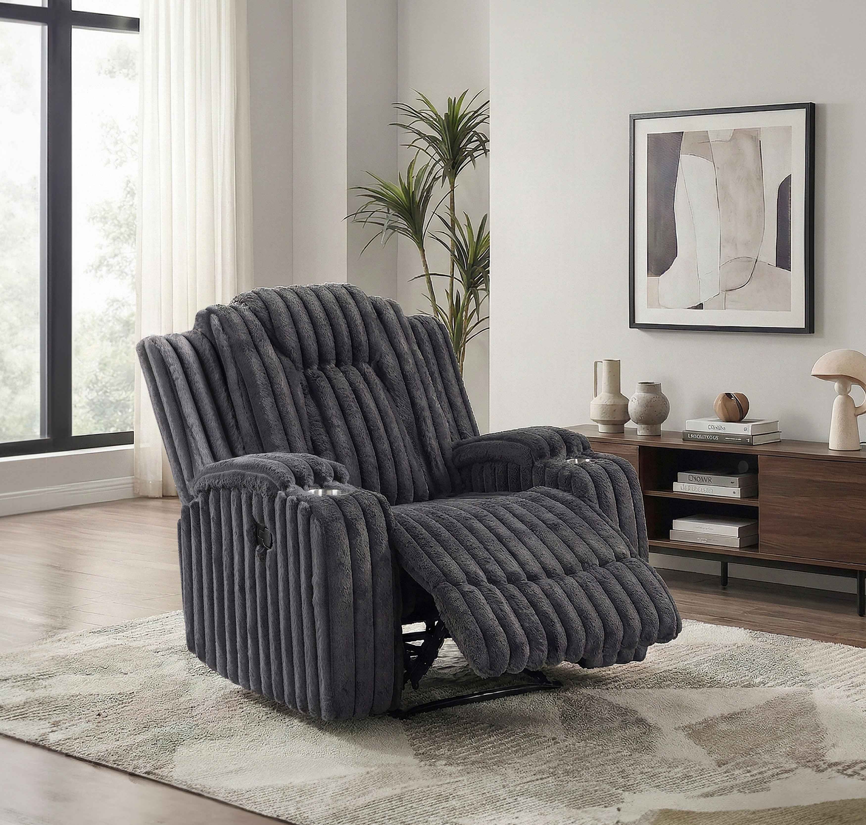 Phyllis Dark Gray Reclining Living Room Set - Image 26