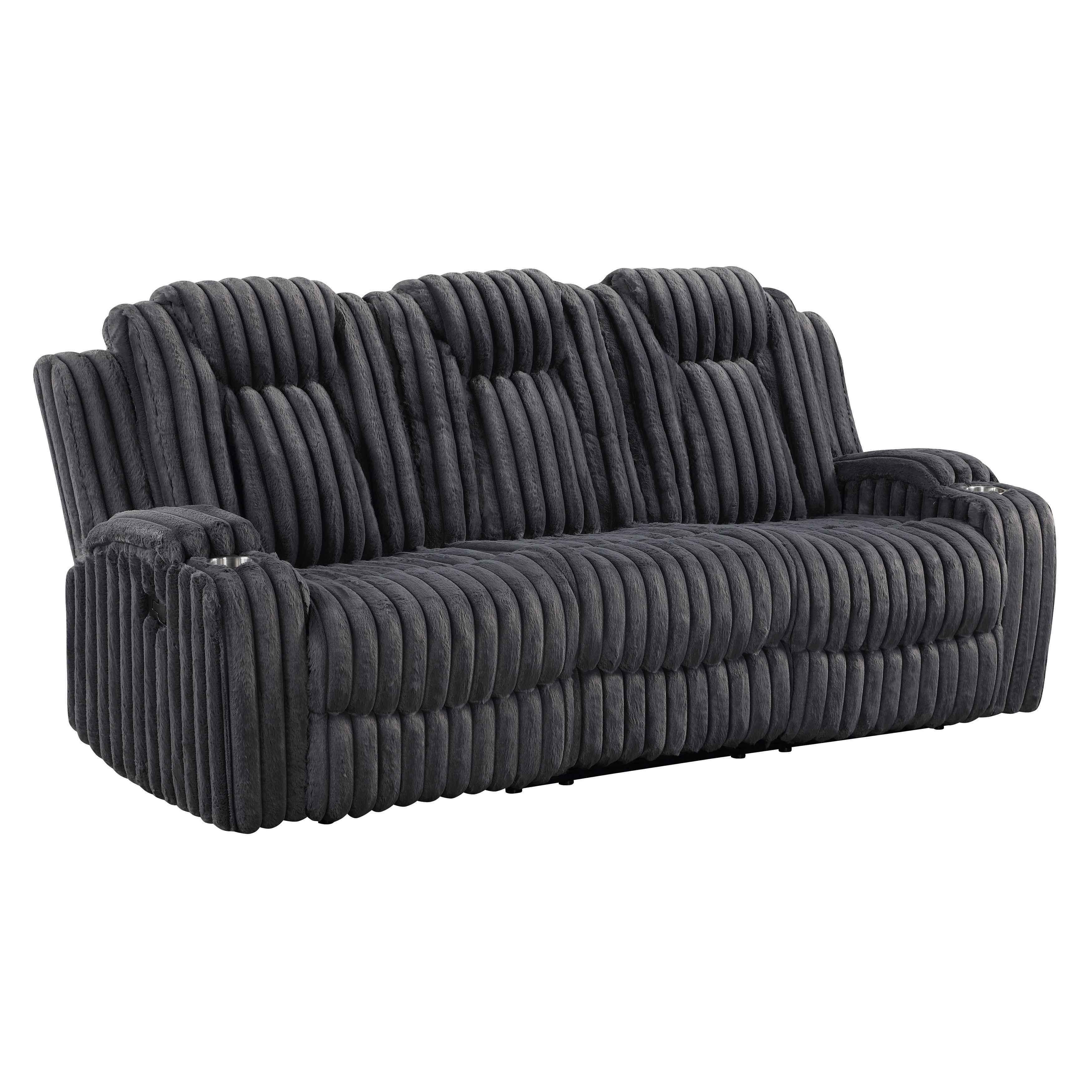 Phyllis Dark Gray Reclining Living Room Set - Image 3