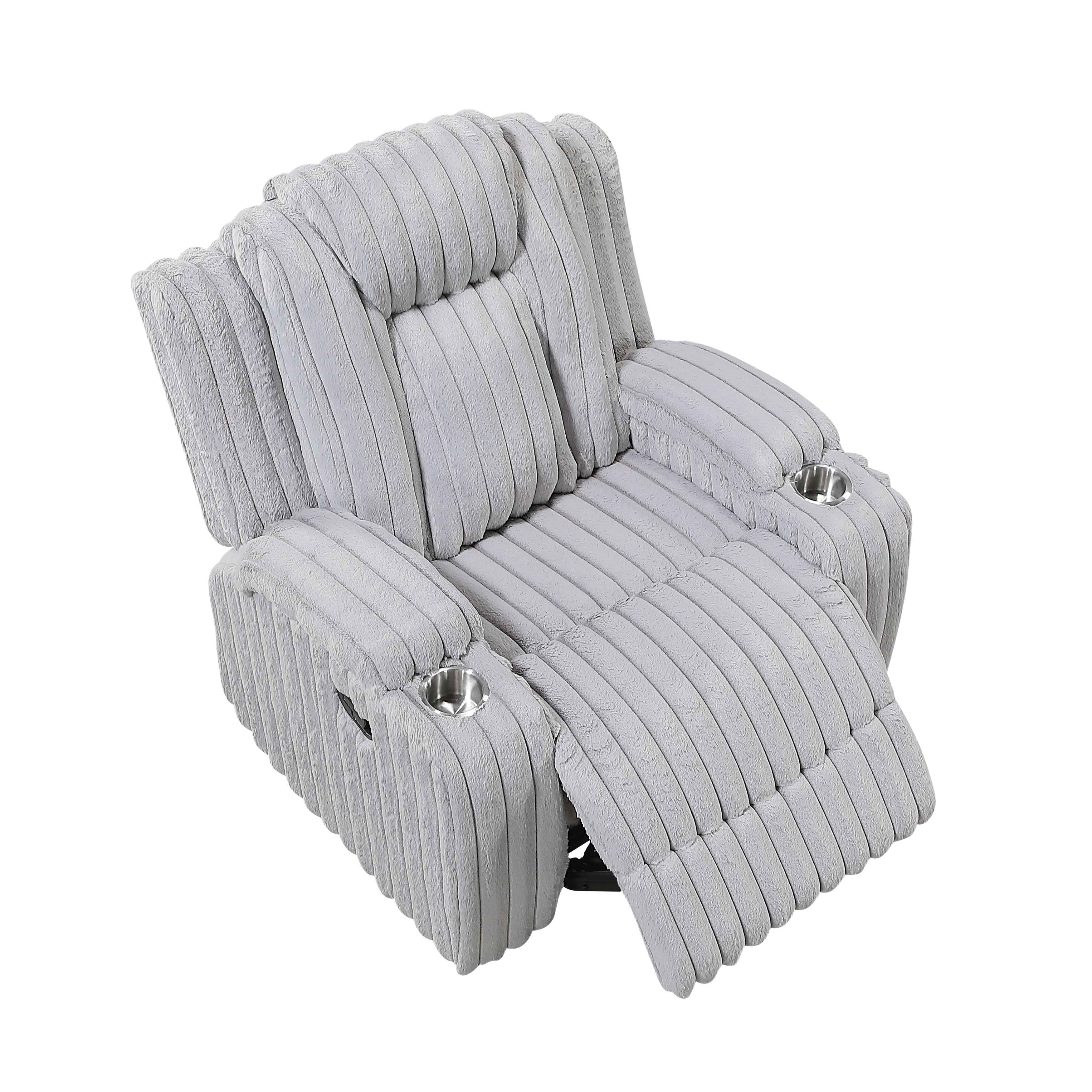 Phyllis Light Gray 3-Piece Reclining Living Room Set - Image 17