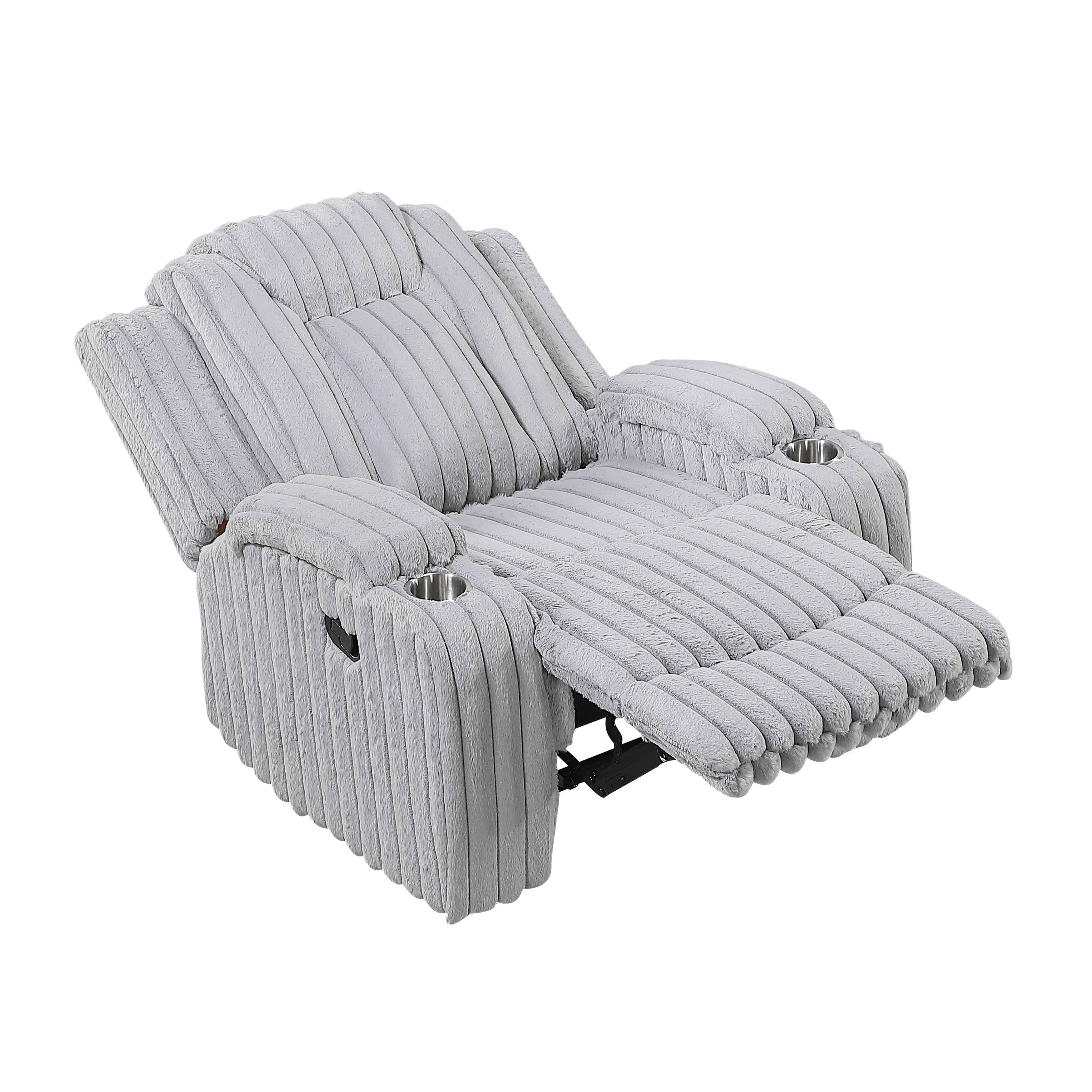 Phyllis Light Gray Reclining Living Room Set - Image 18
