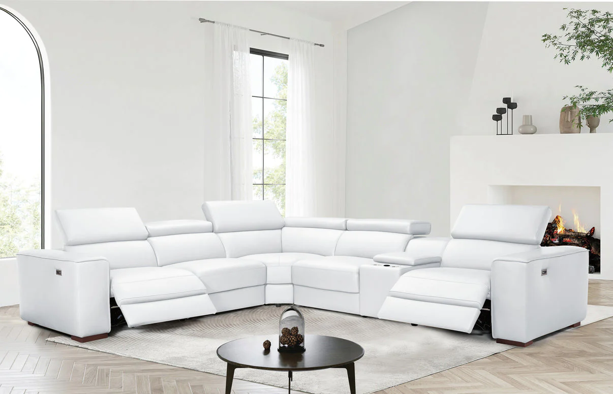 Picasso II White 7-Piece 3 Power Reclining Sectional