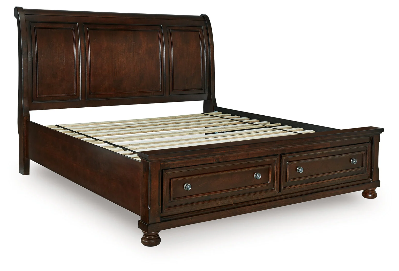 Porter Rustic Brown California King Sleigh Storage Platform Bed - Image 4