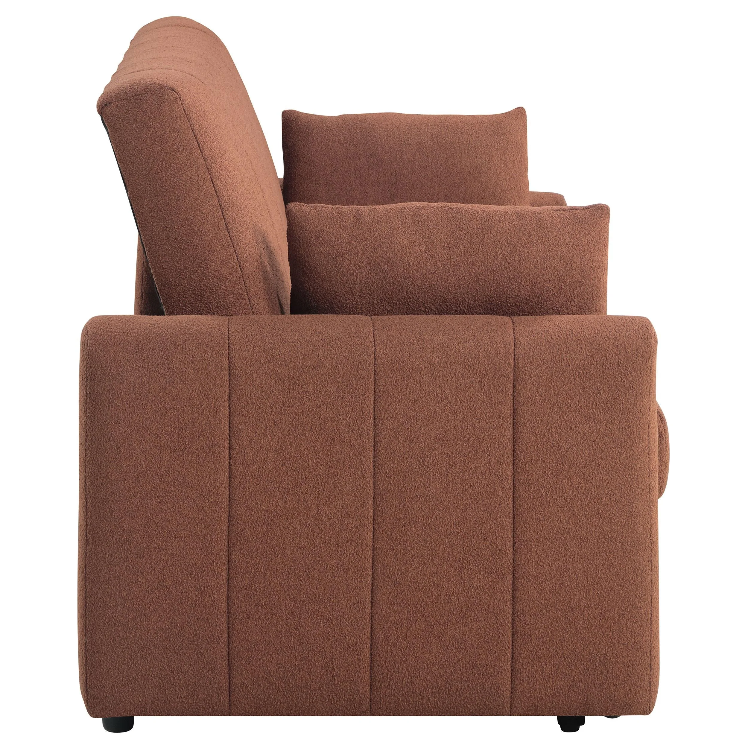 Portland Boucle Upholstered Sleeper Sofa Bed Copper - Image 11