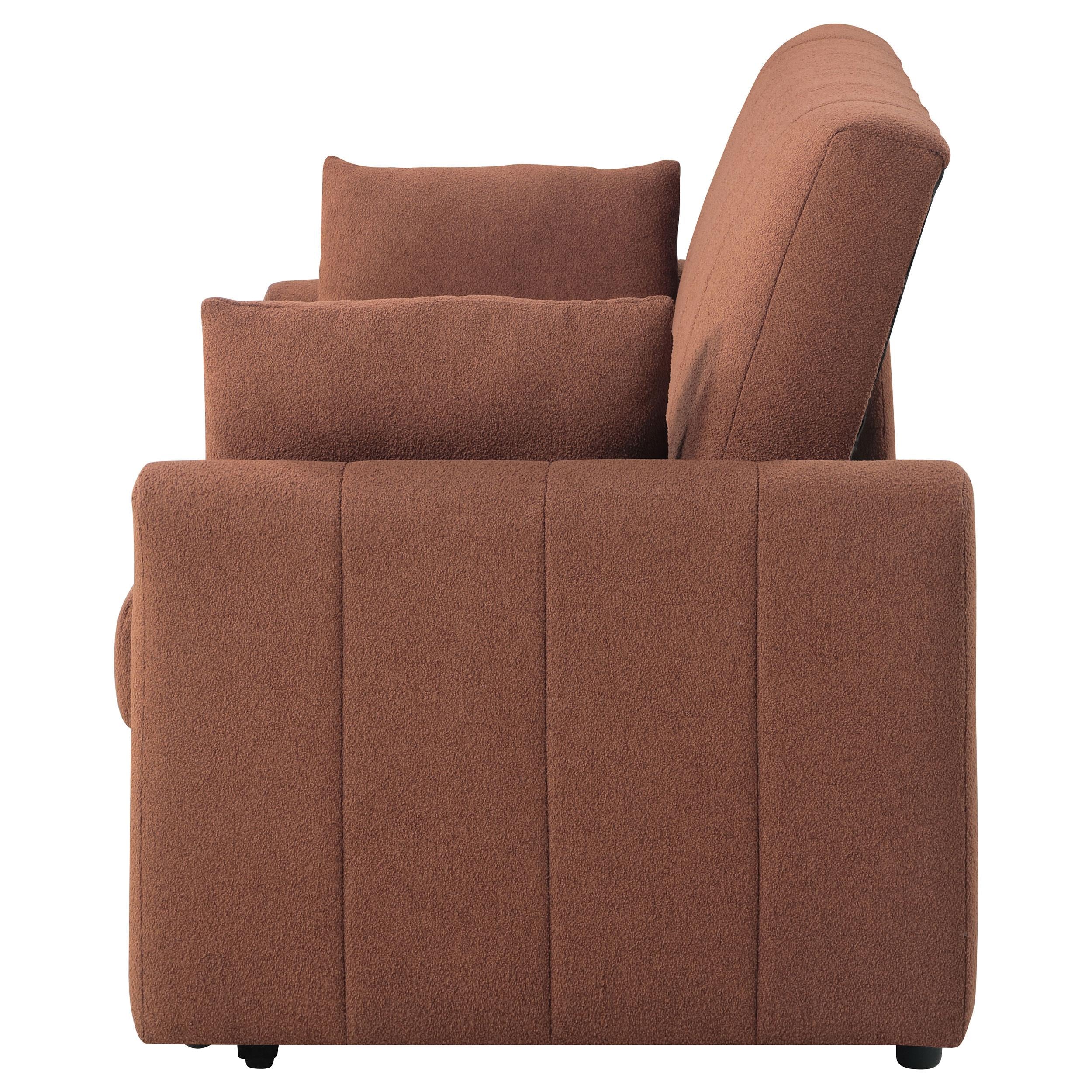 Portland Boucle Upholstered Sleeper Sofa Bed Copper - Image 12