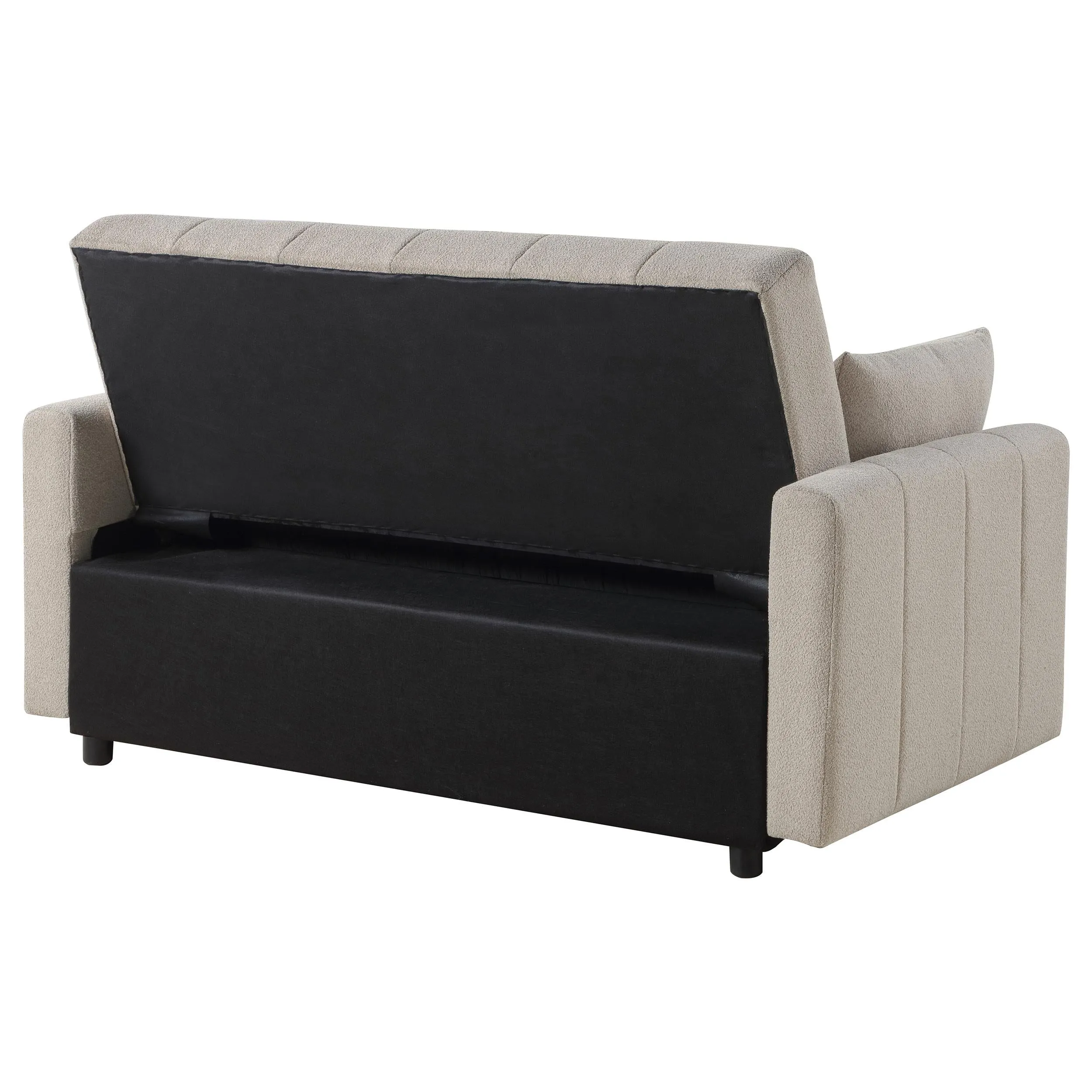 Portland Boucle Upholstered Sleeper Sofa Bed Latte - Image 11