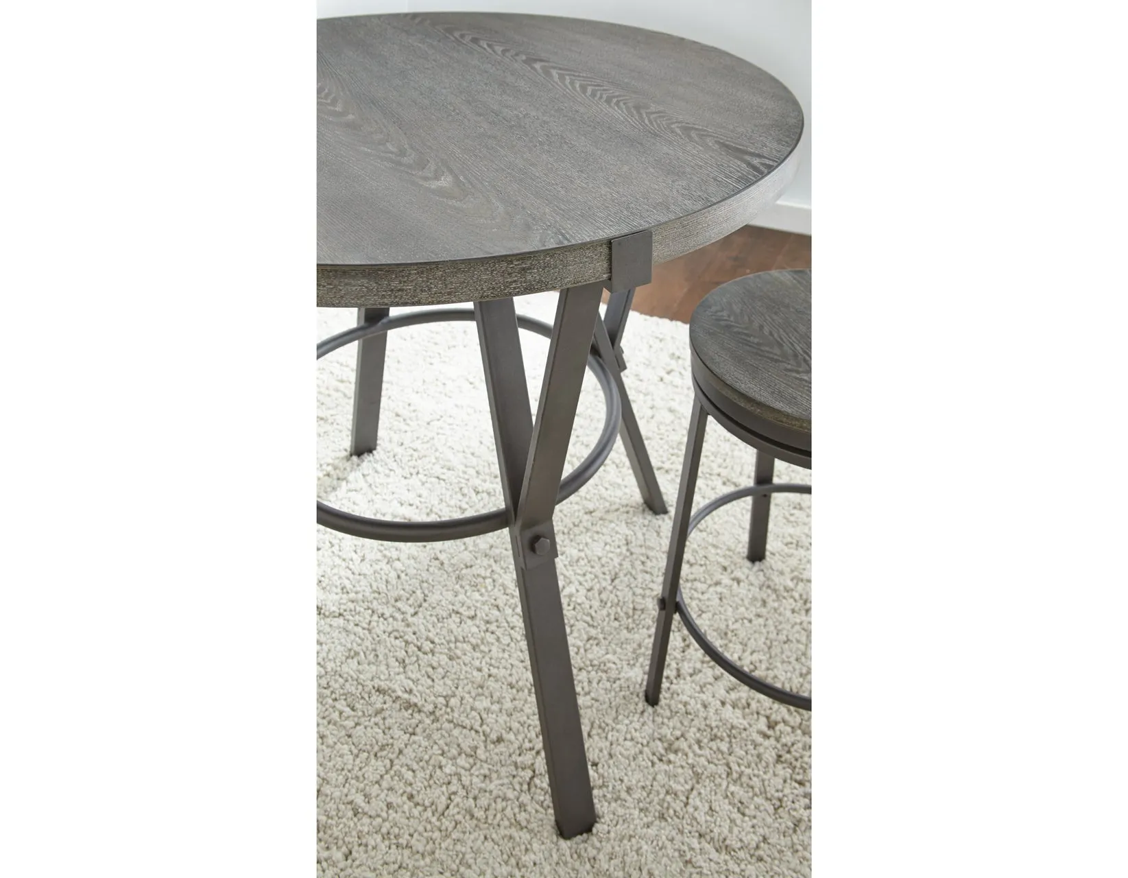 Portland Gray Round Counter Height Dining Set - Image 2