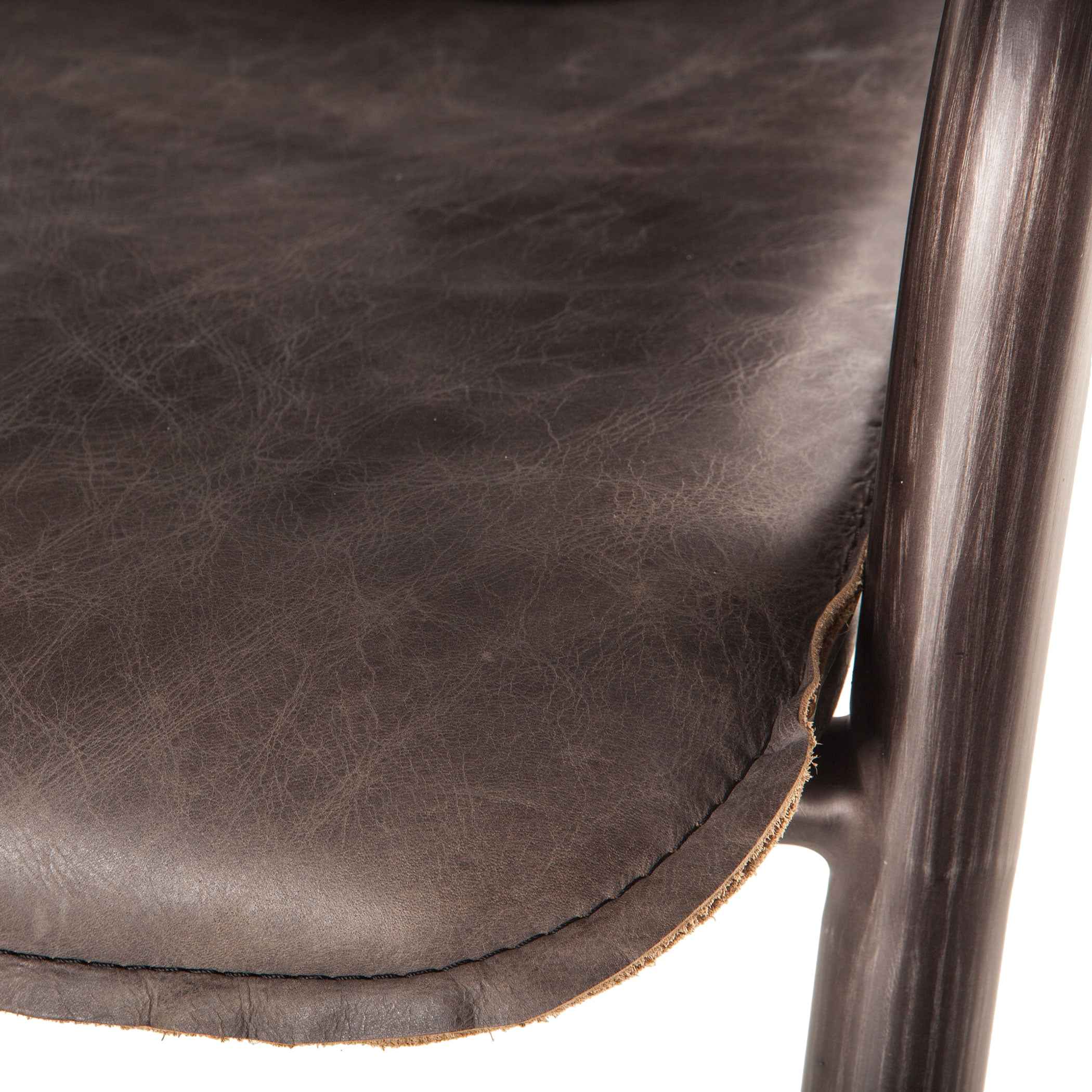 Portofino 22" Bar Chair in Antique Ebony Leather - Image 2