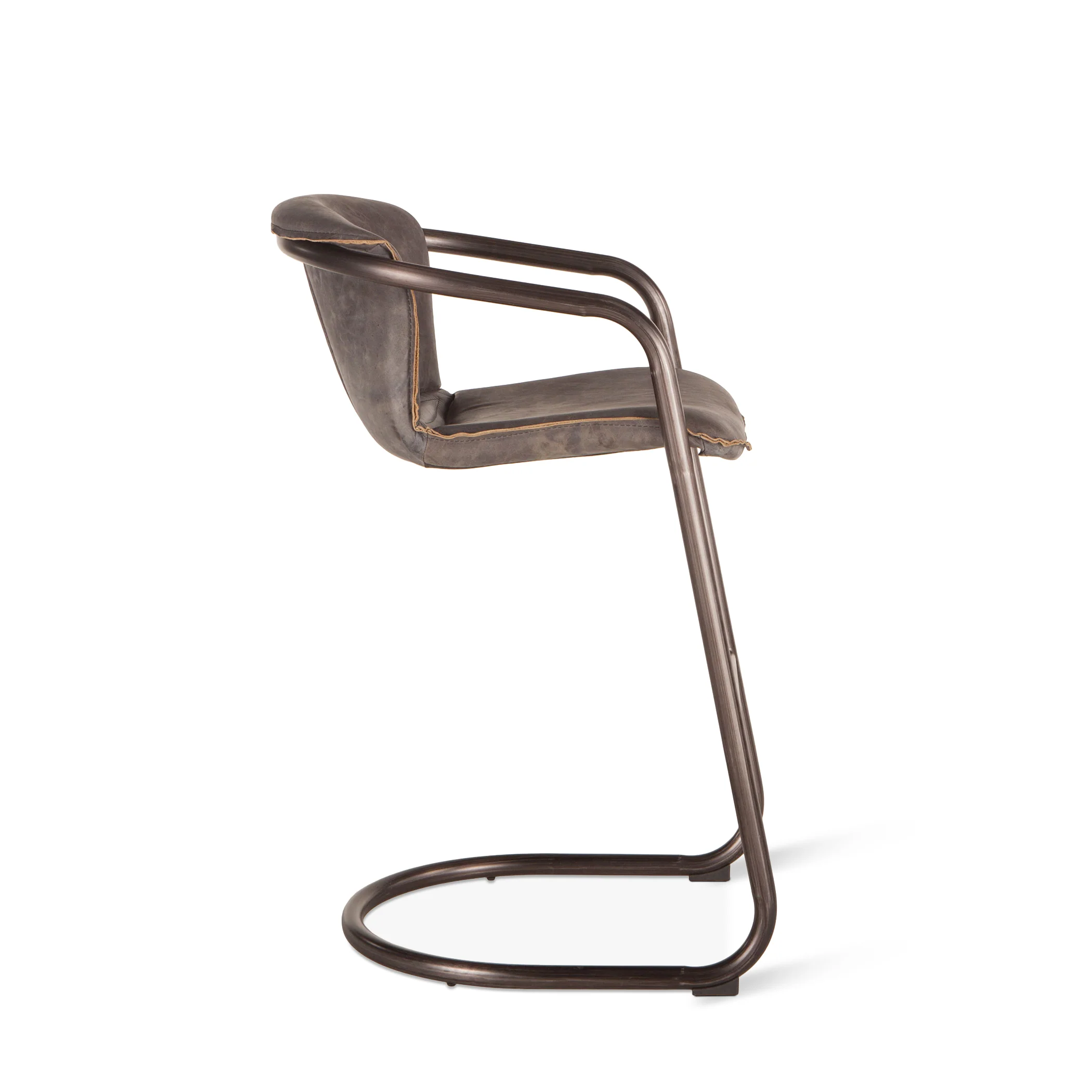 Portofino 22" Bar Chair in Antique Ebony Leather - Image 3