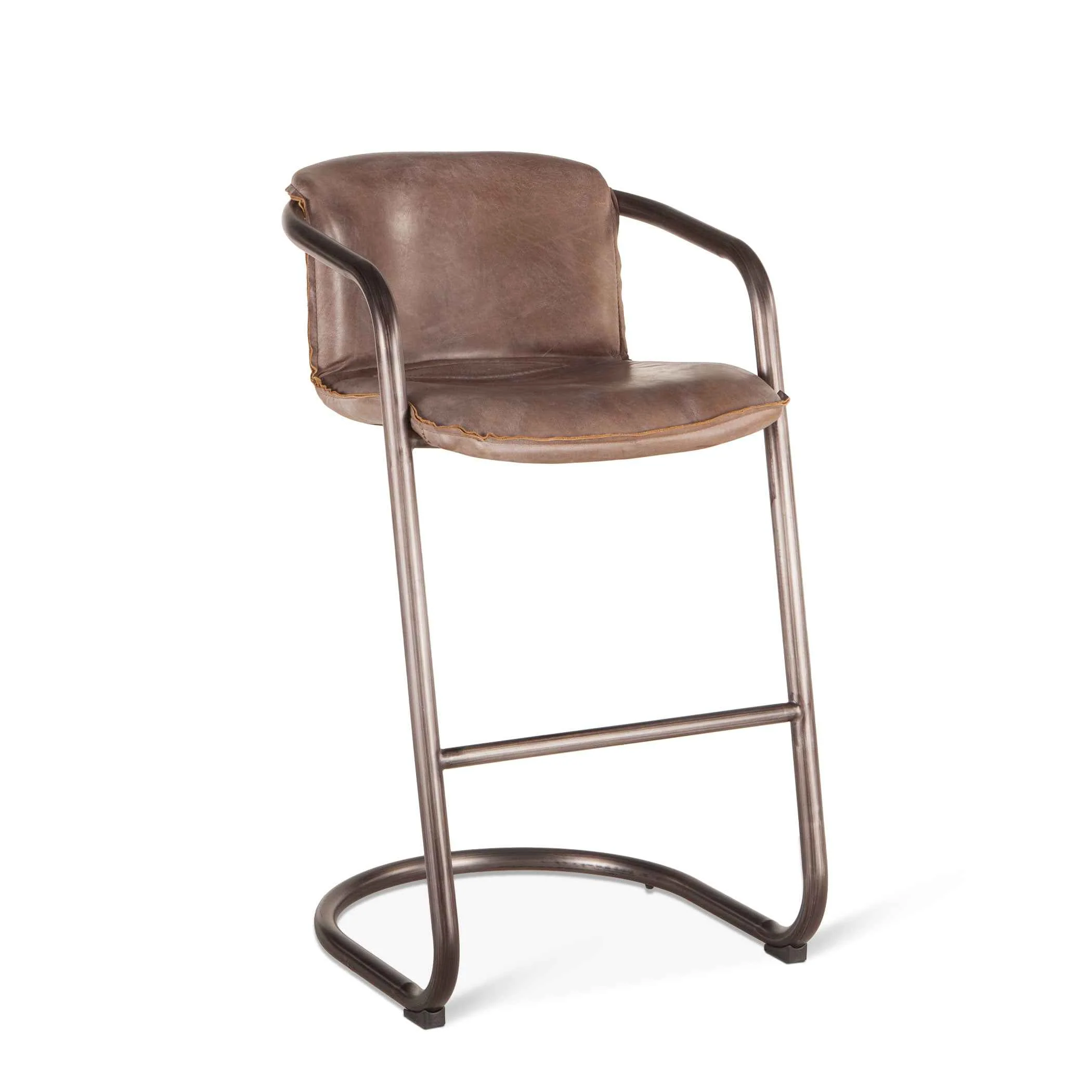 Portofino 22" Bar Chair in Jet Brown Leather - Image 5