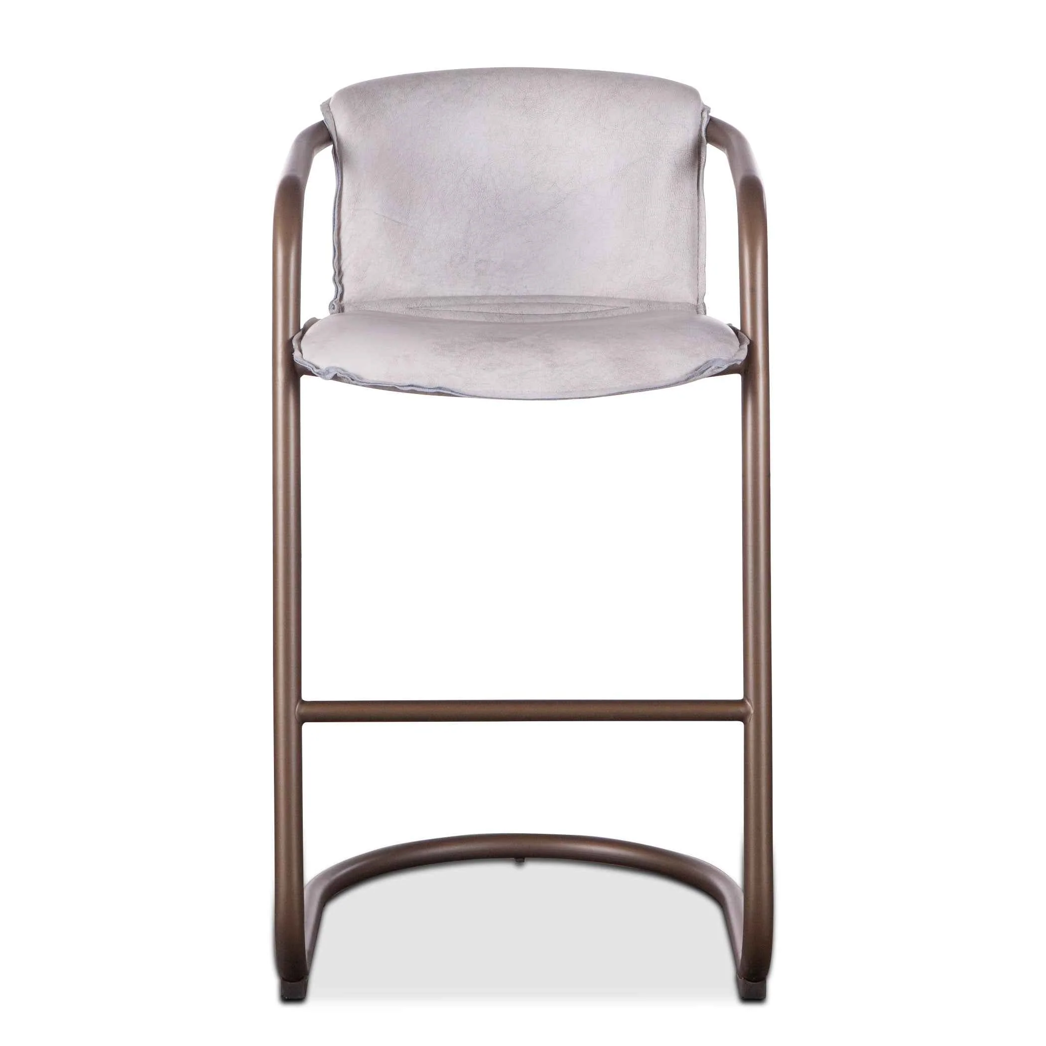Portofino 22" Bar Chair in Vintage White Leather - Image 14