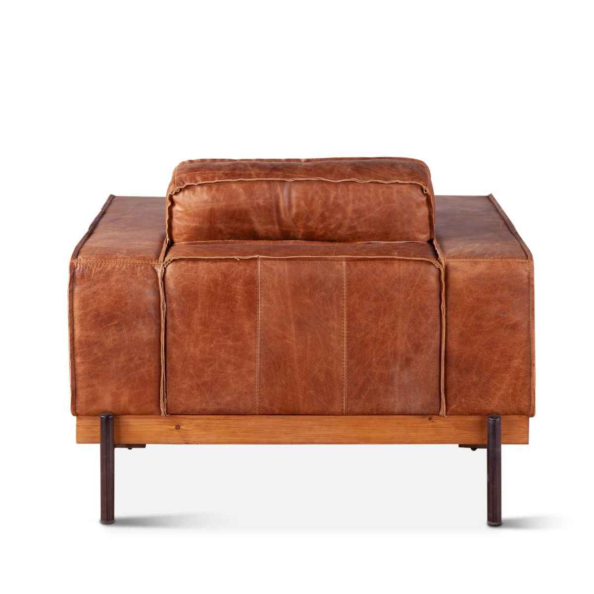 Portofino Modern 42" Accent Chair in Cocoa Brown Leather - Image 5