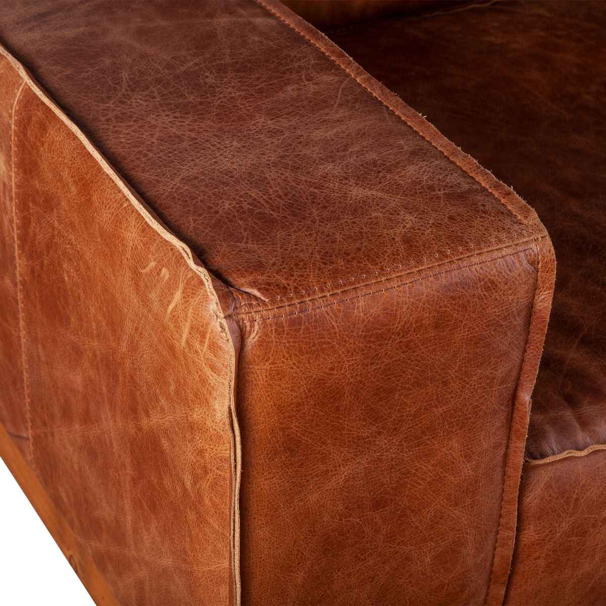 Portofino Modern 42" Accent Chair in Cocoa Brown Leather - Image 8