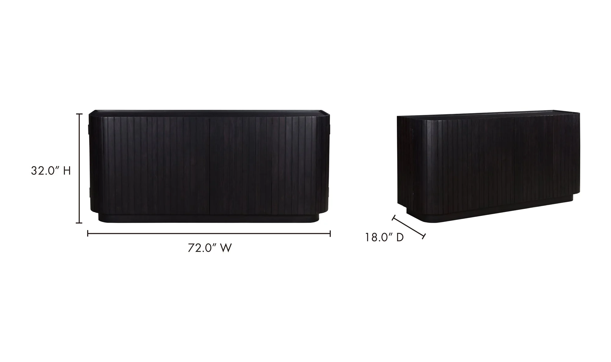 Povera 4 Door Sideboard Black - Image 6