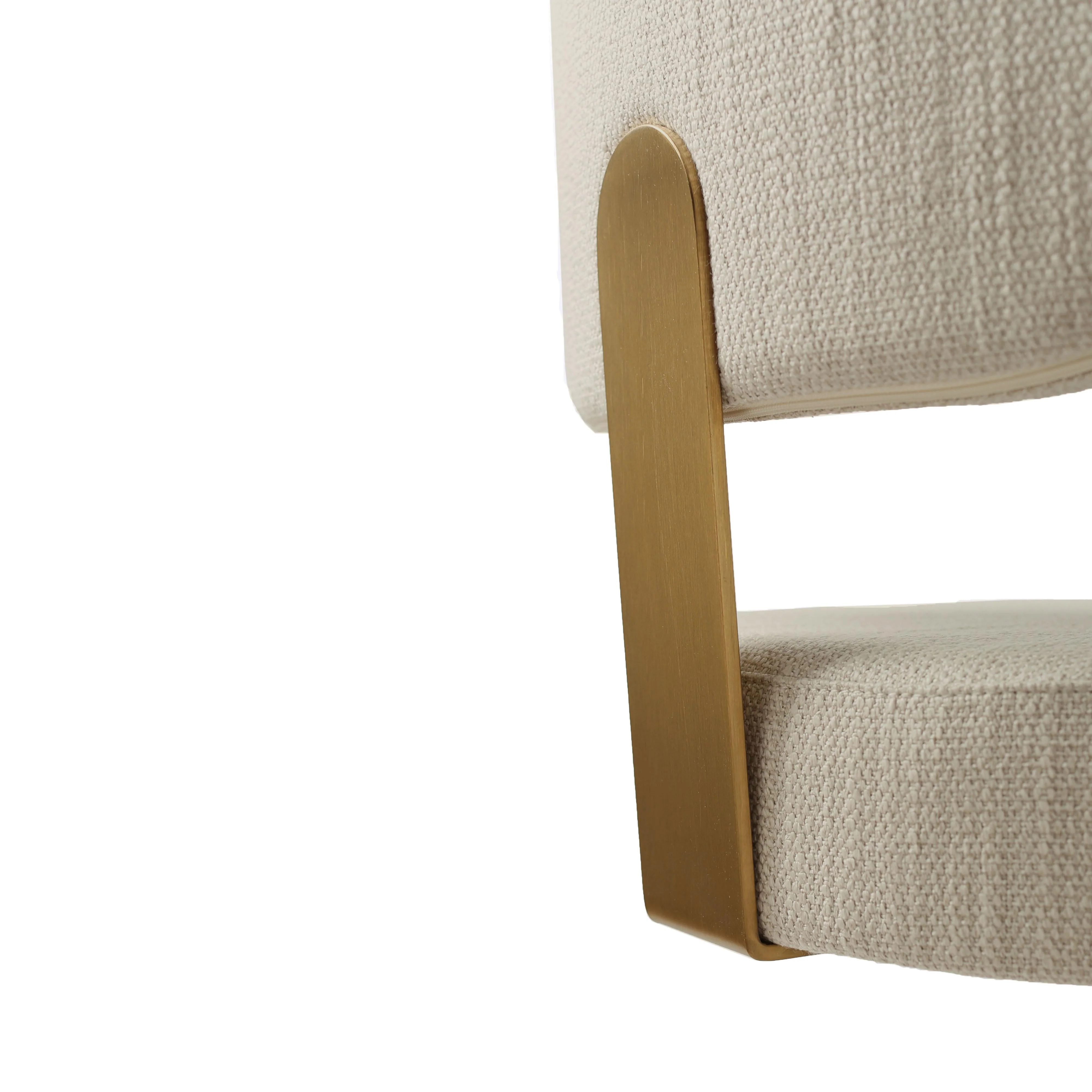 Primrose Cream Textured Performance Fabric Adjustable Stool - Image 6