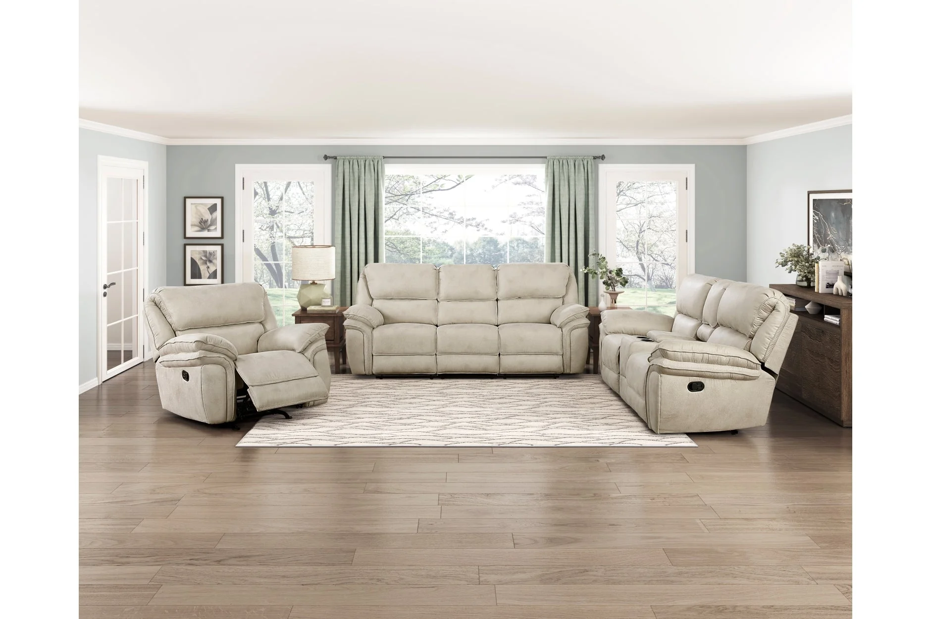 Proctor Pawter Double Reclining Living Room Set - Image 3
