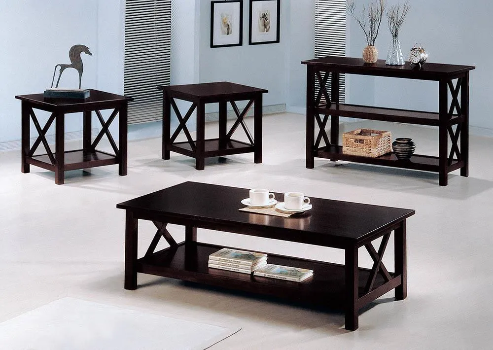 Rachelle Deep Merlot 3-Piece Occasional Table Set - Image 2