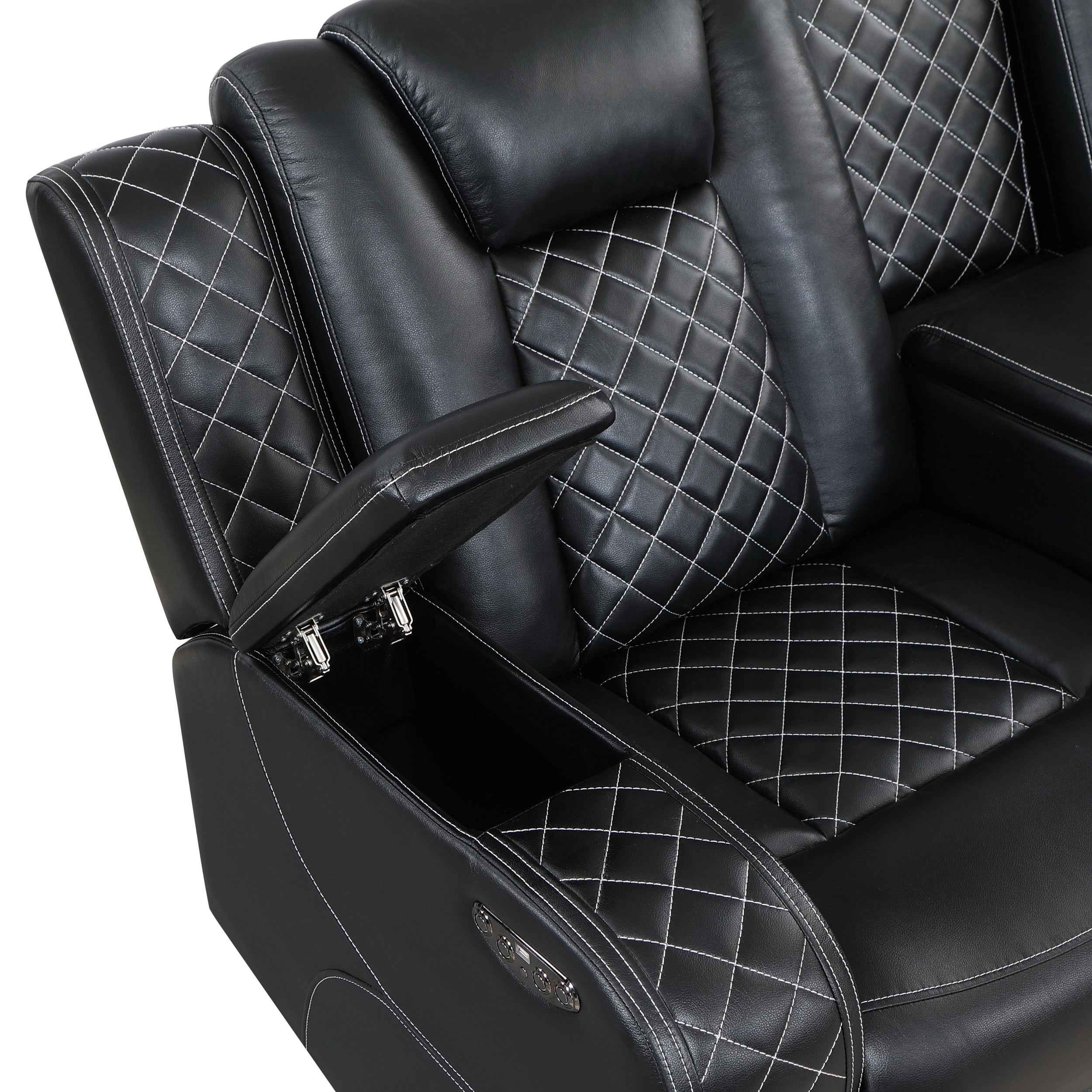 Radiant Black Power Reclining Sofa and Loveseat - Image 18