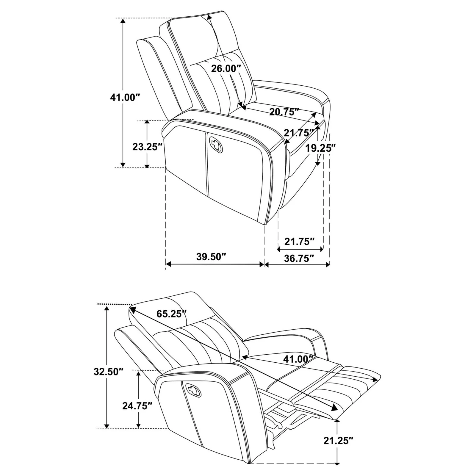 Raelynn Gray Upholstered Motion Reclining Living Room Set - Image 25