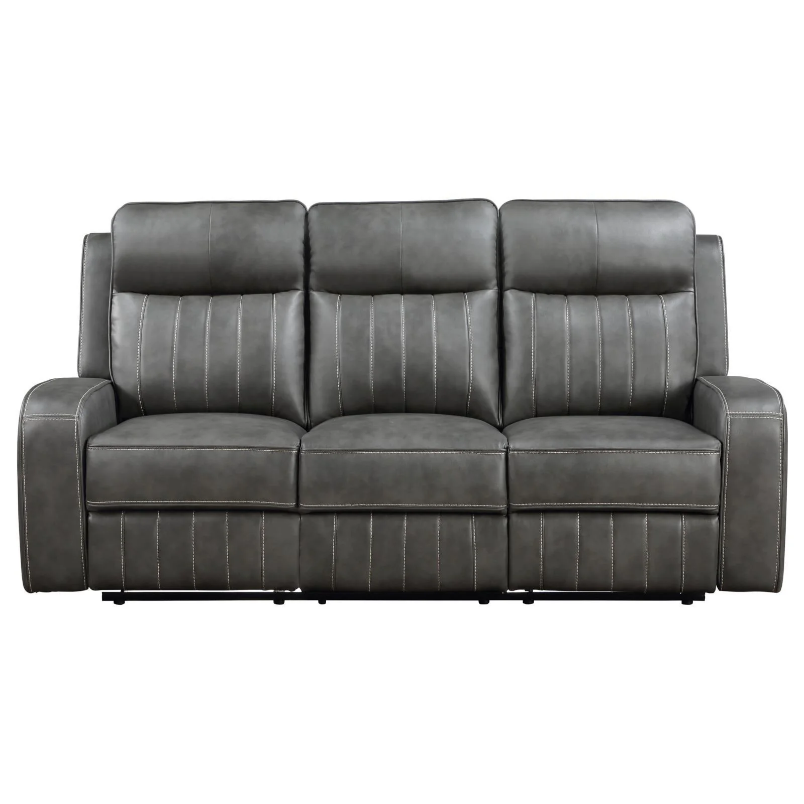 Raelynn Grey 2-Piece Upholstered Motion Reclining Sofa Set - Image 5