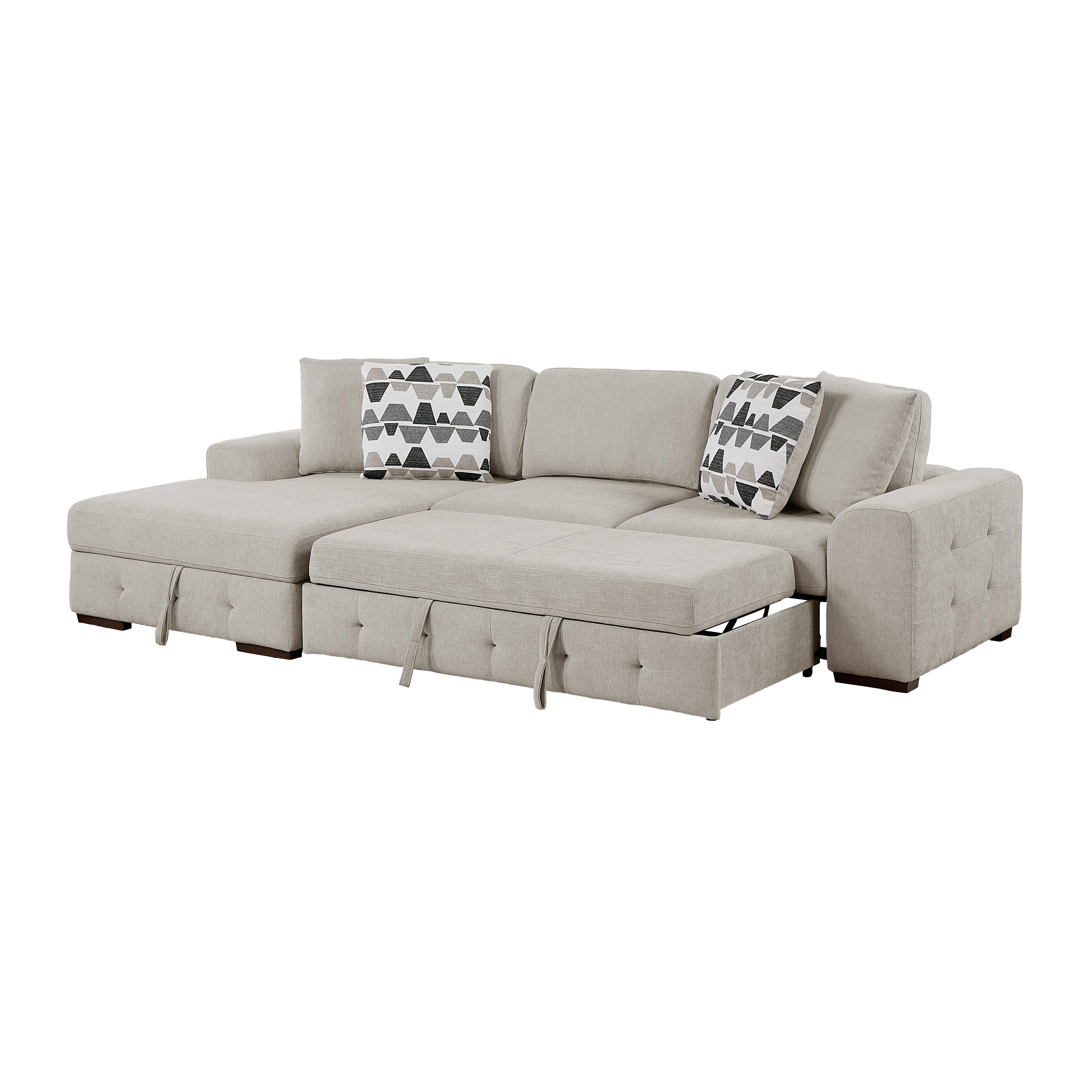 Raife Taupe 3-Piece Sectional with Left Chaise and Ottoman - Image 10