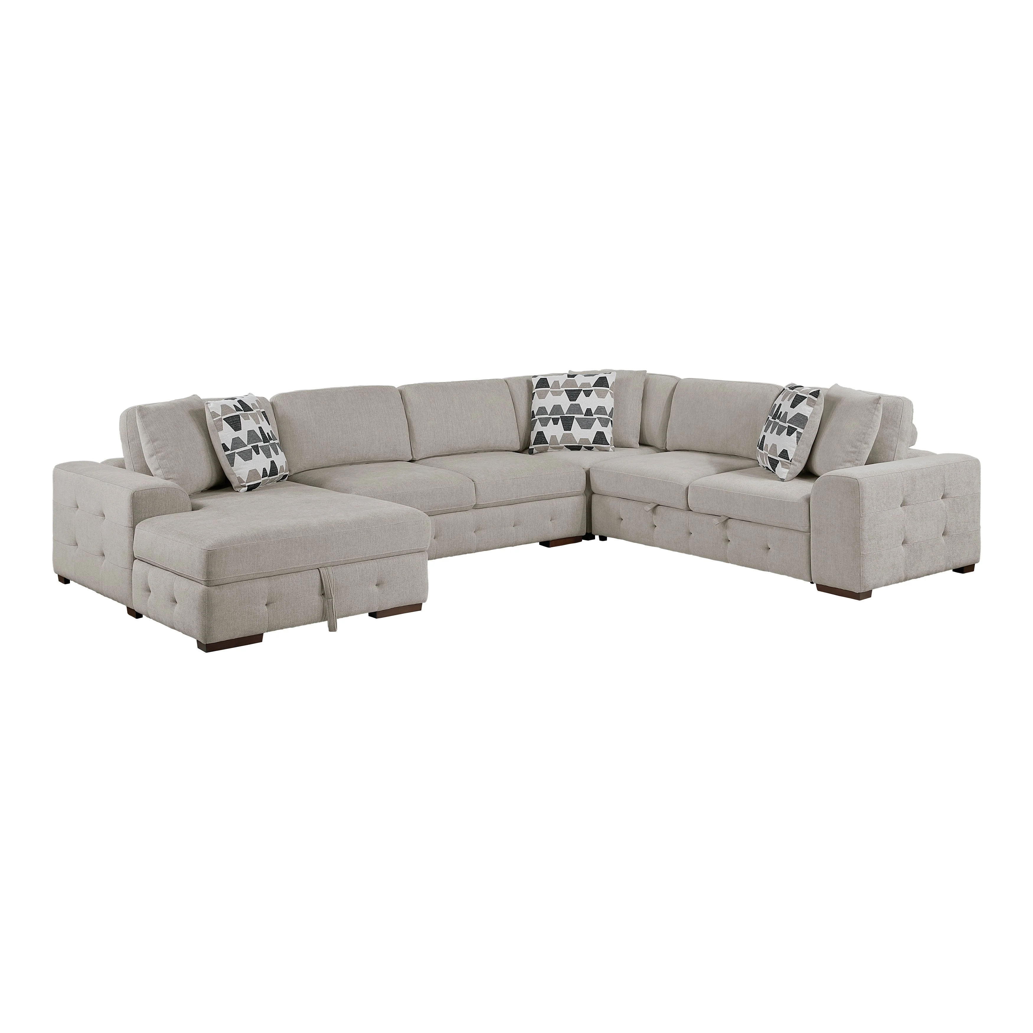 Raife Taupe 4-Piece Sectional with Left Chaise - Image 2
