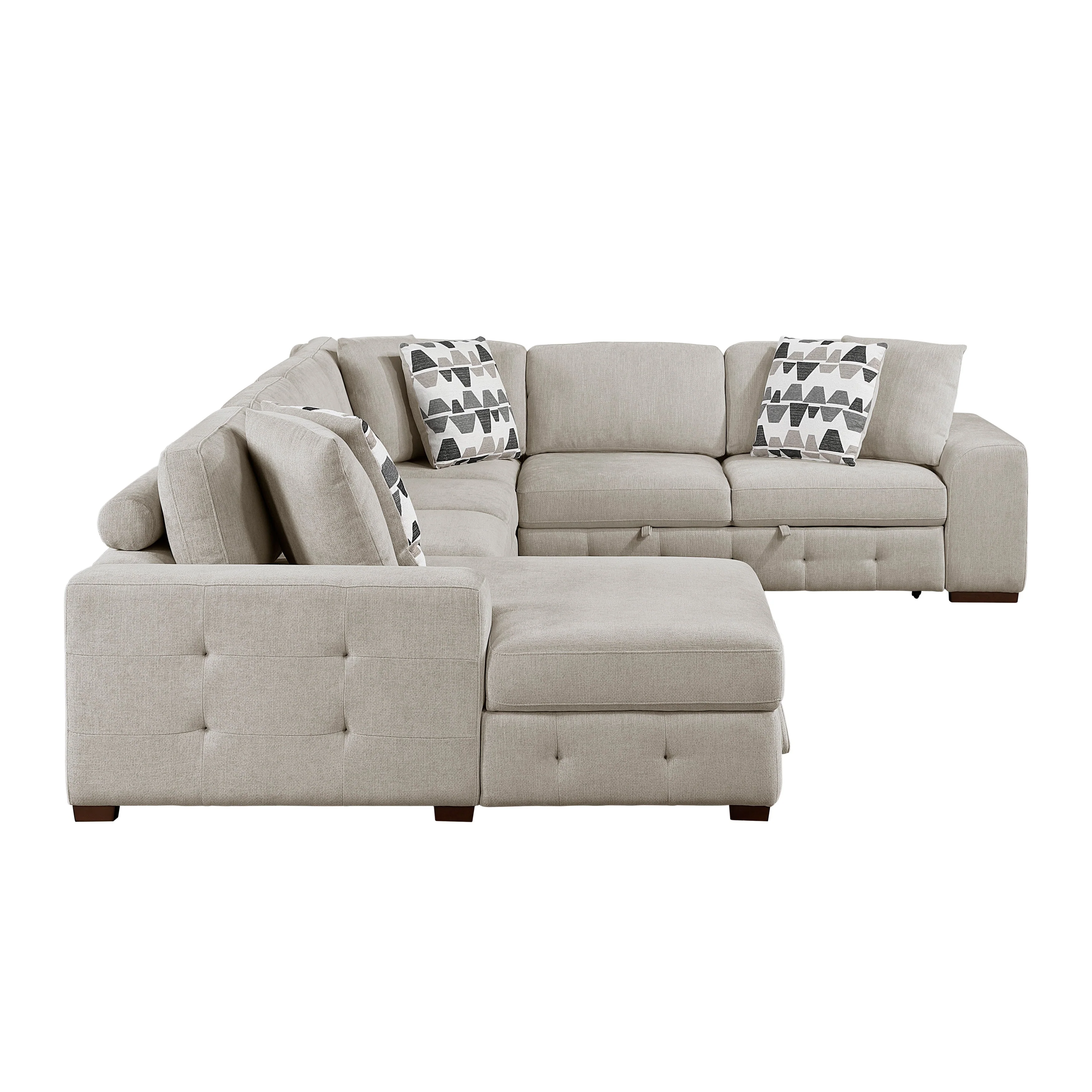 Raife Taupe 4-Piece Sectional with Left Chaise - Image 5