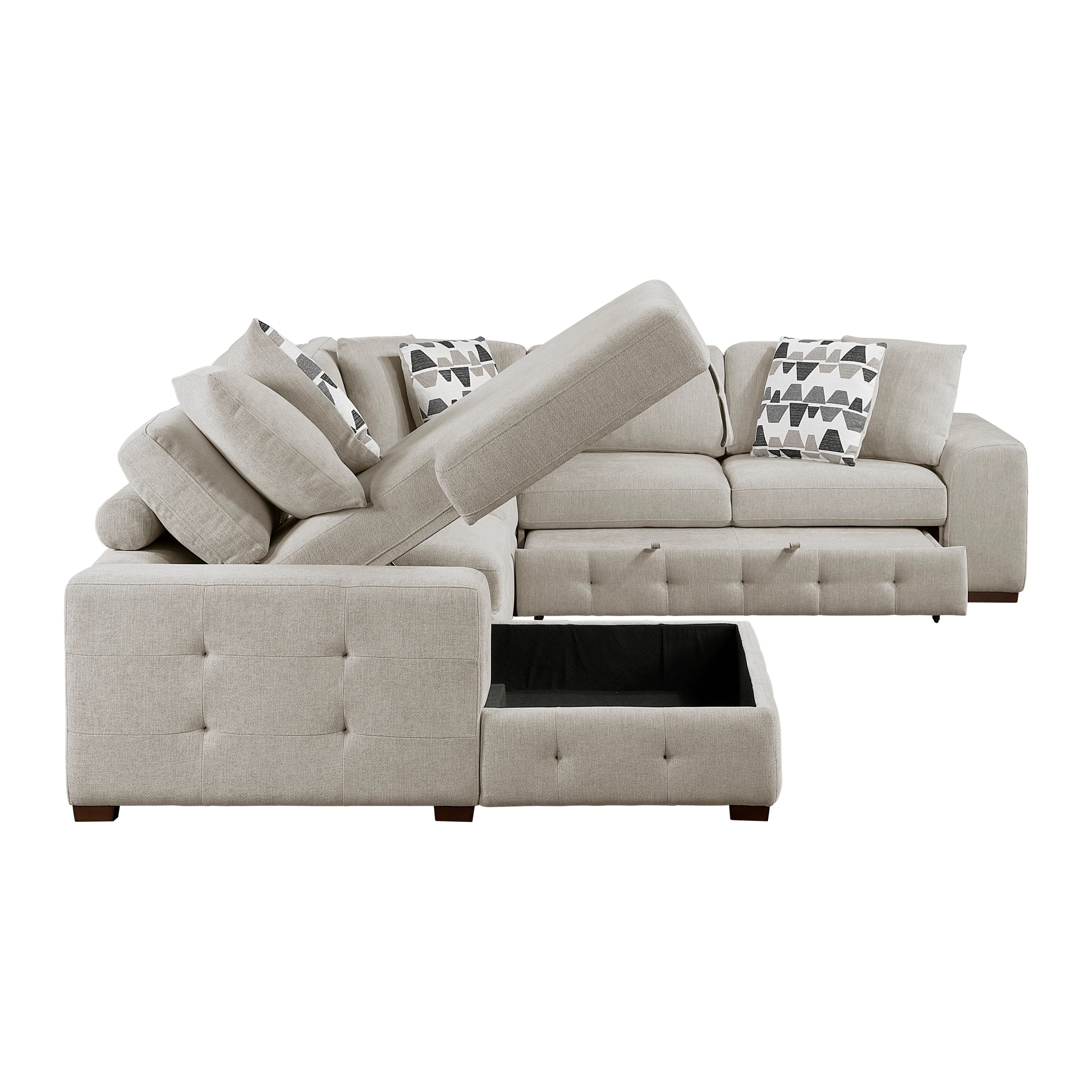 Raife Taupe 4-Piece Sectional with Left Chaise - Image 8