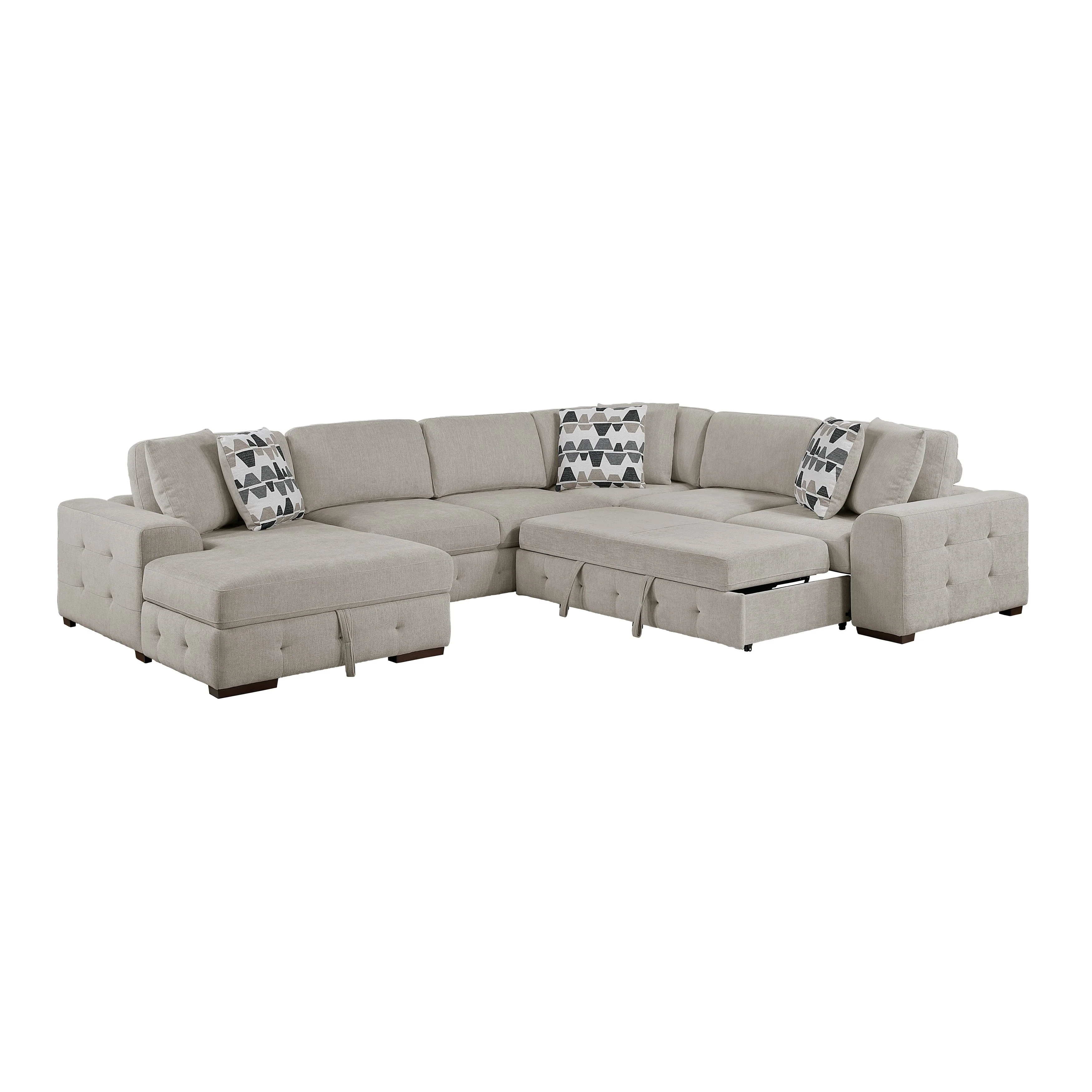 Raife Taupe 5-Piece Sectional with Left Chaise and Ottoman - Image 10