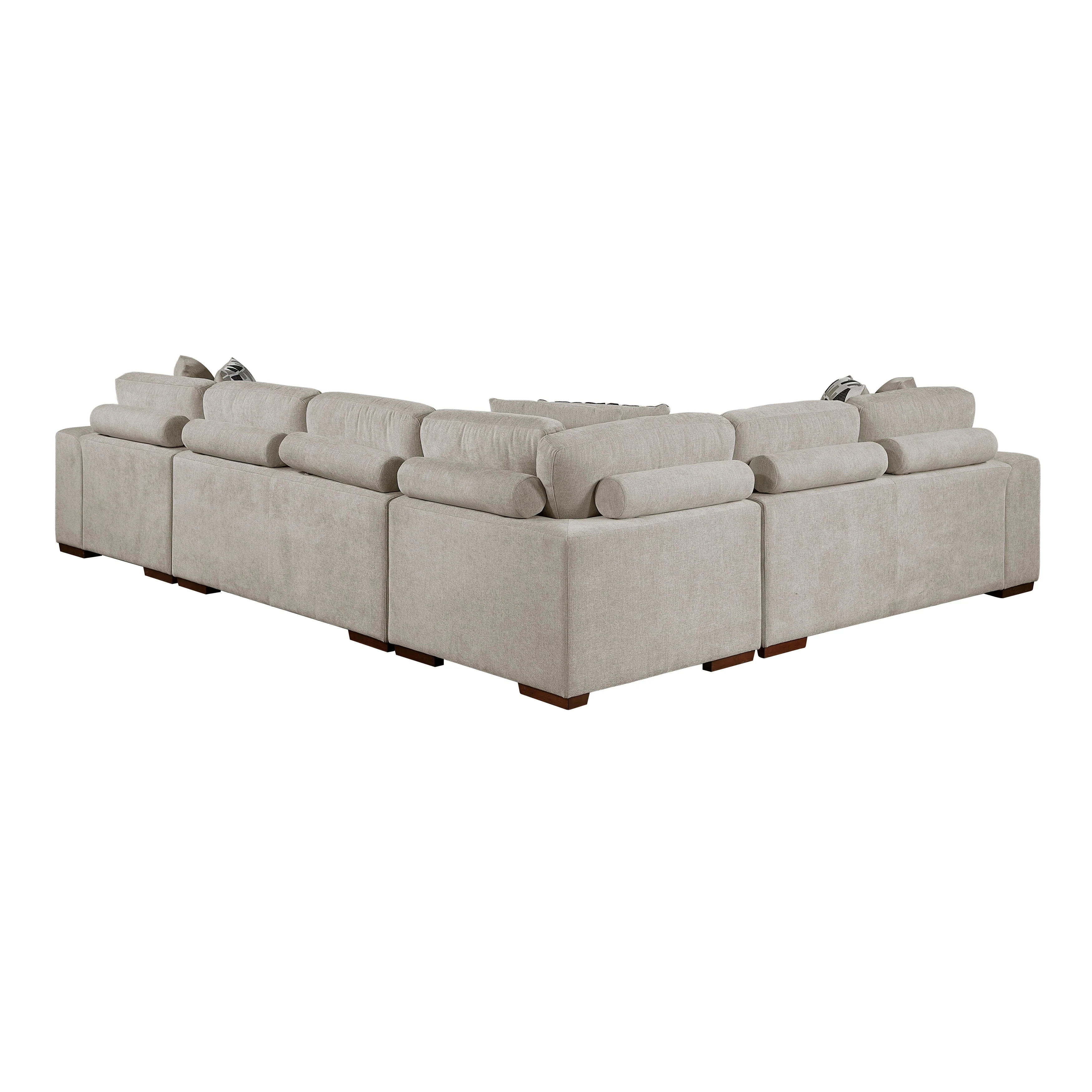 Raife Taupe 5-Piece Sectional with Right Chaise and Ottoman - Image 7
