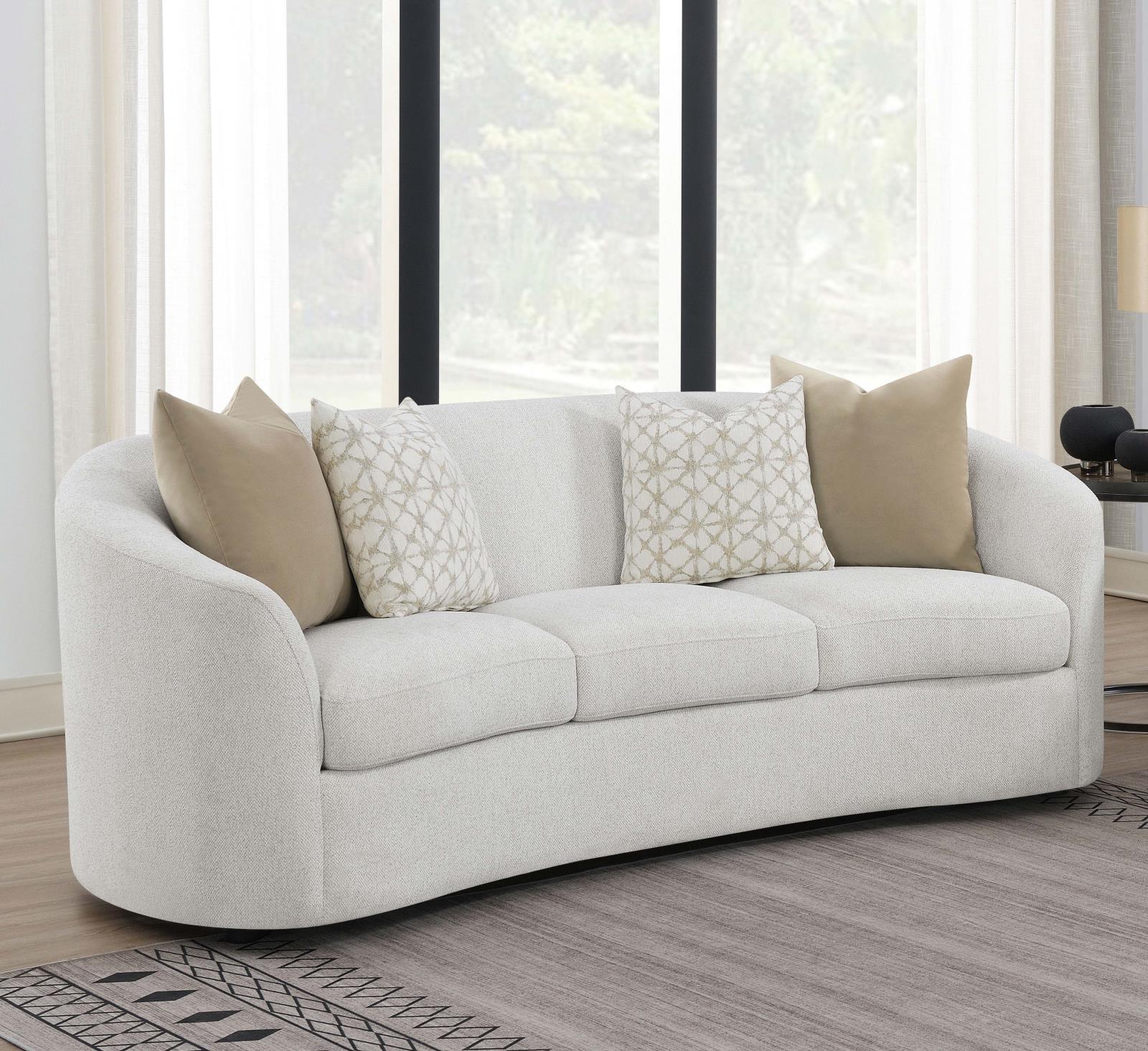 Rainn Latte Upholstered Tight Back Sofa - Image 2