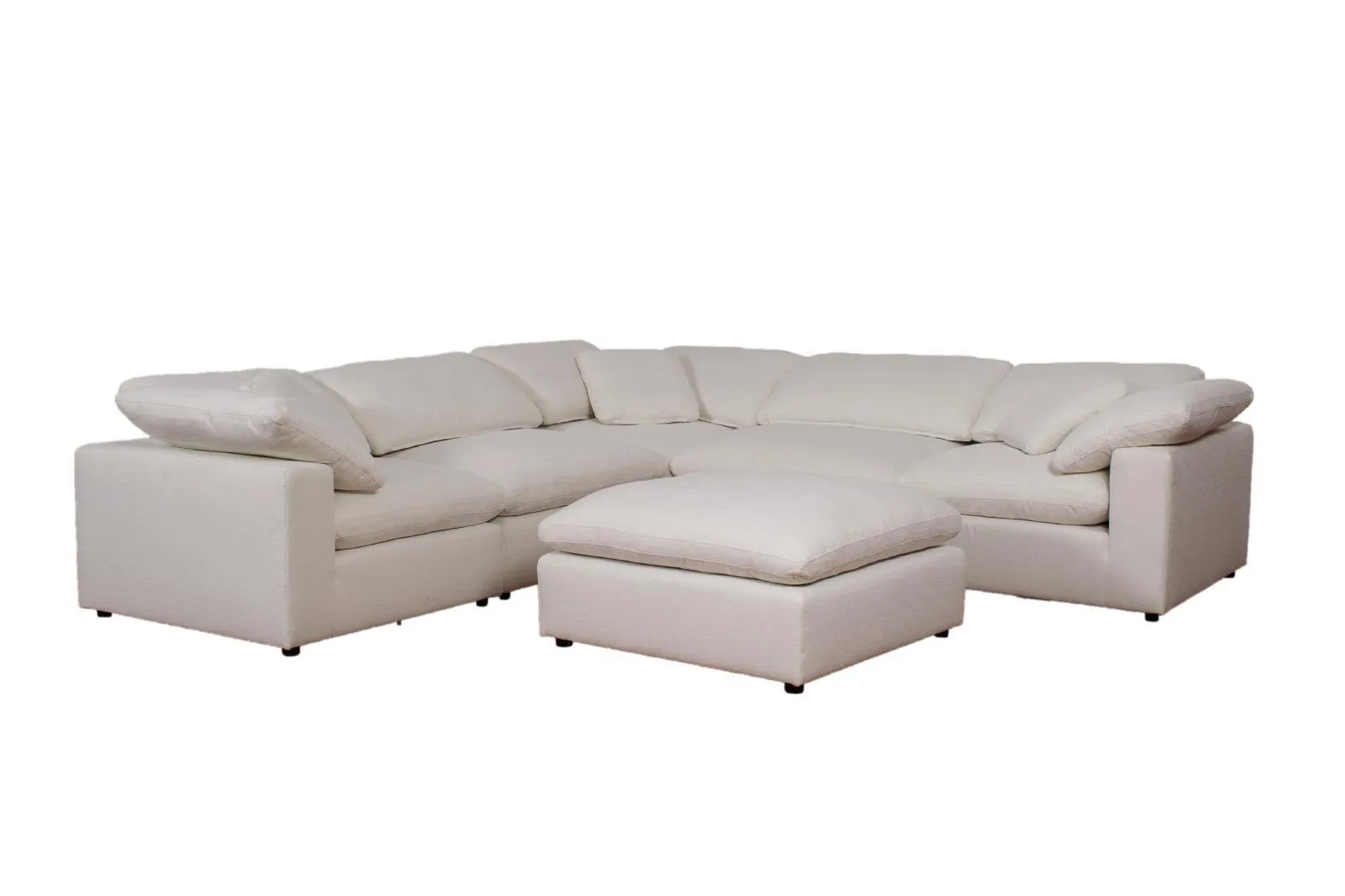 Raleigh Ivory 6-piece Boucle Upholstered Modular Sectional Sofa - Image 2