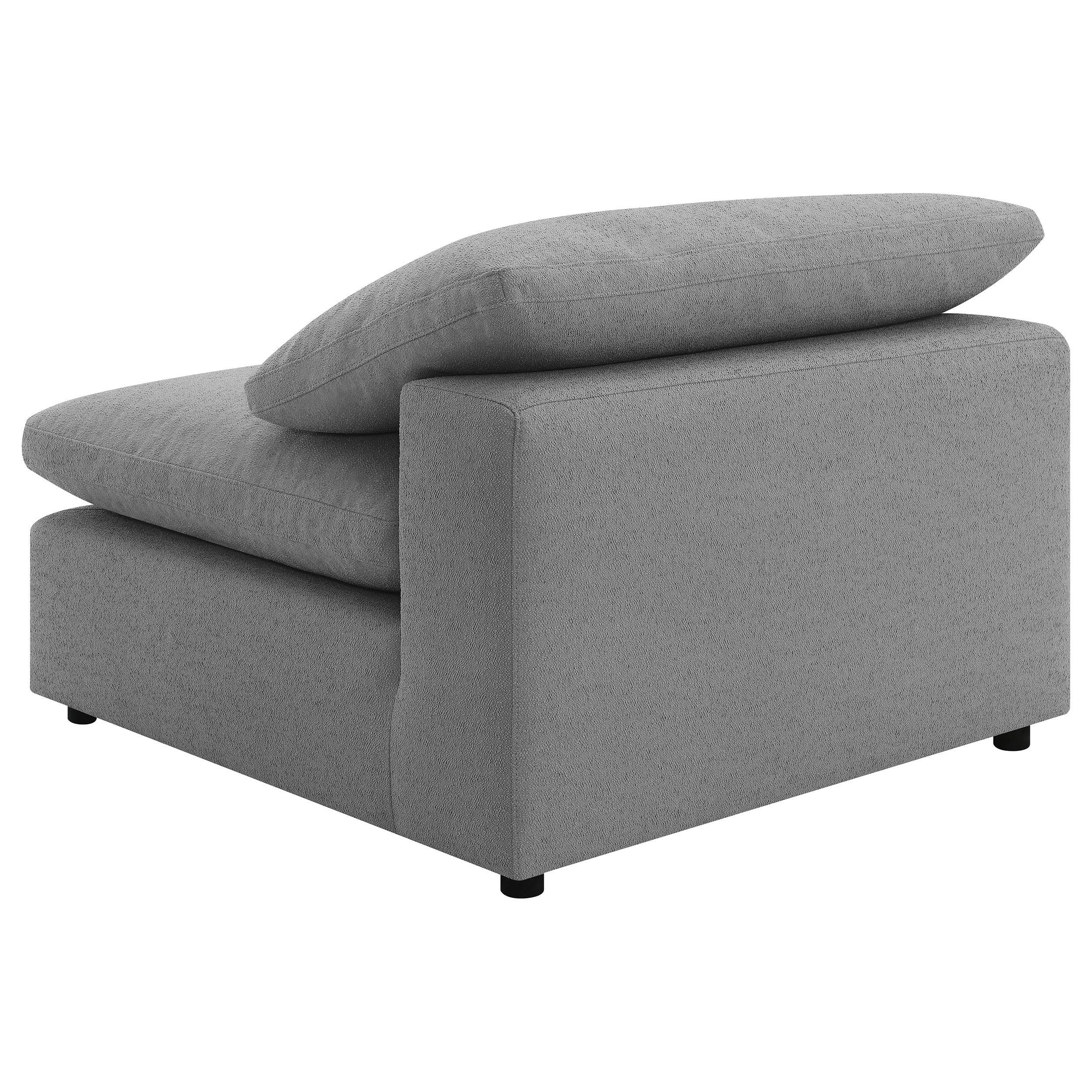 Raleigh Grey Boucle Upholstered Armless Chair - Image 5