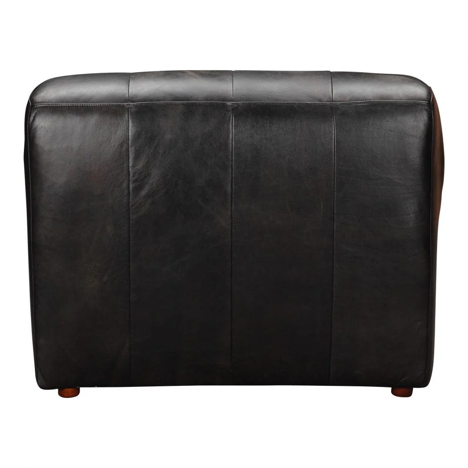 Ramsay Leather Armless Chair Antique Black - Image 4