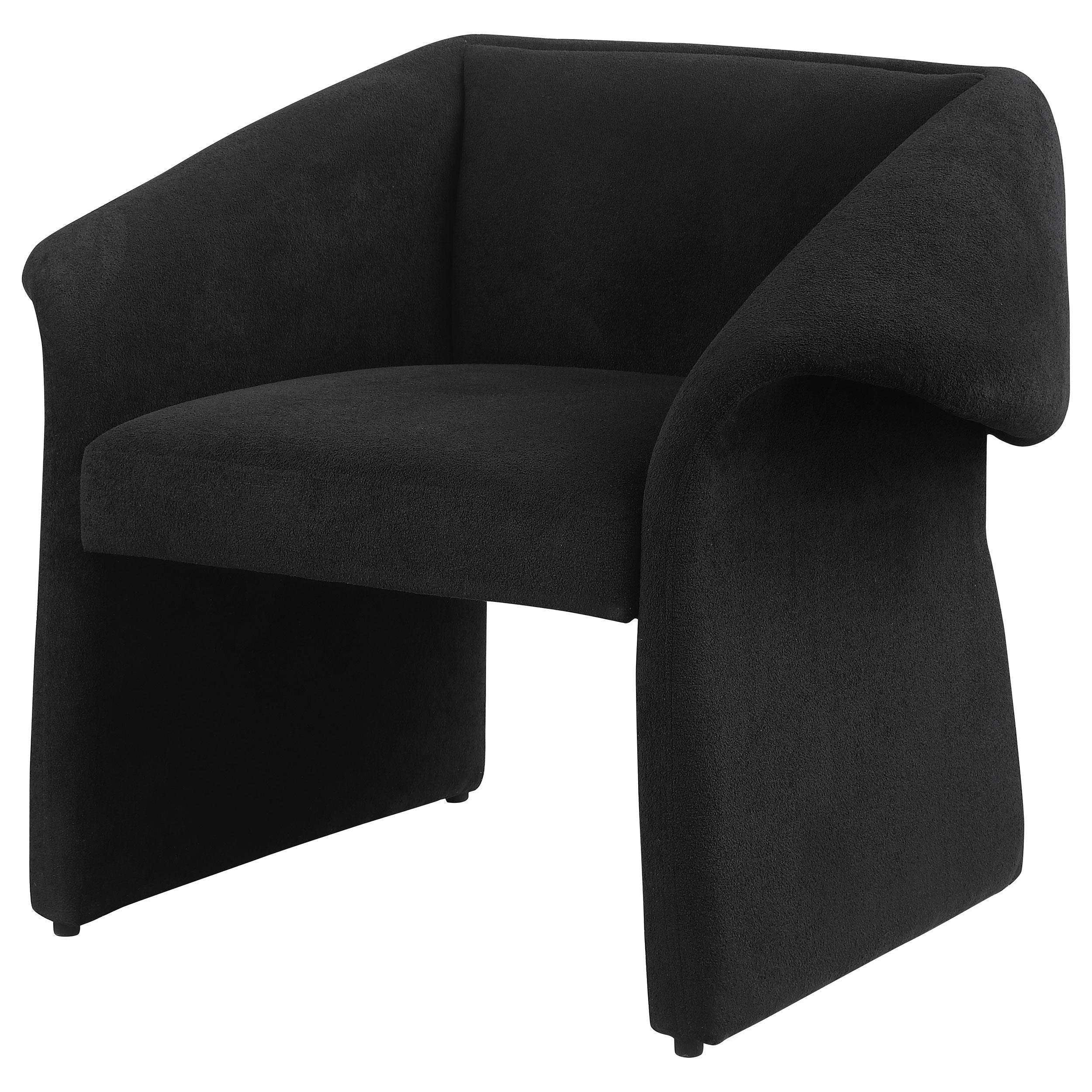 Ramsey Black Upholstered Sloped Arm Accent Chair - Image 4