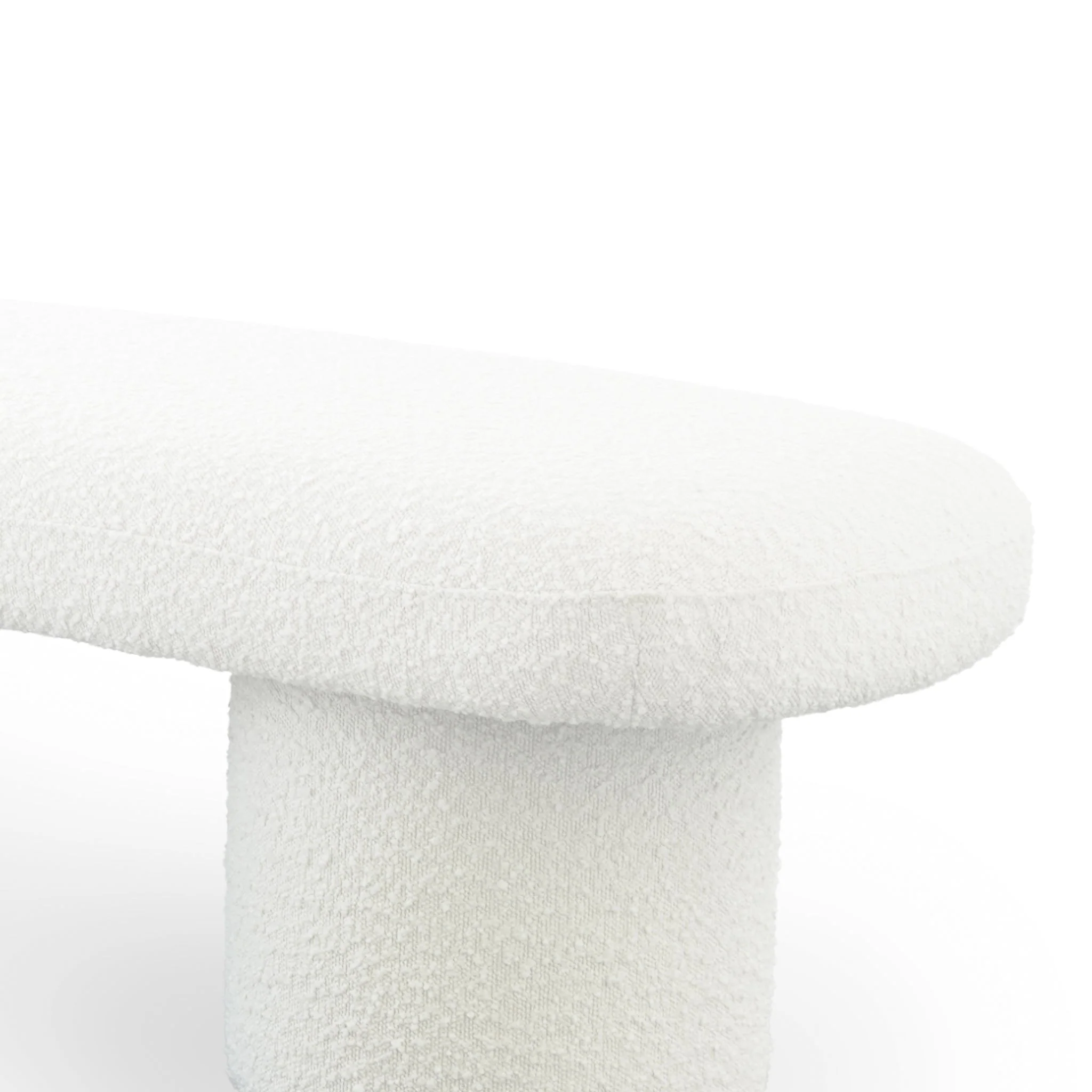 Randolph Ivory Boucle Bench - Image 4