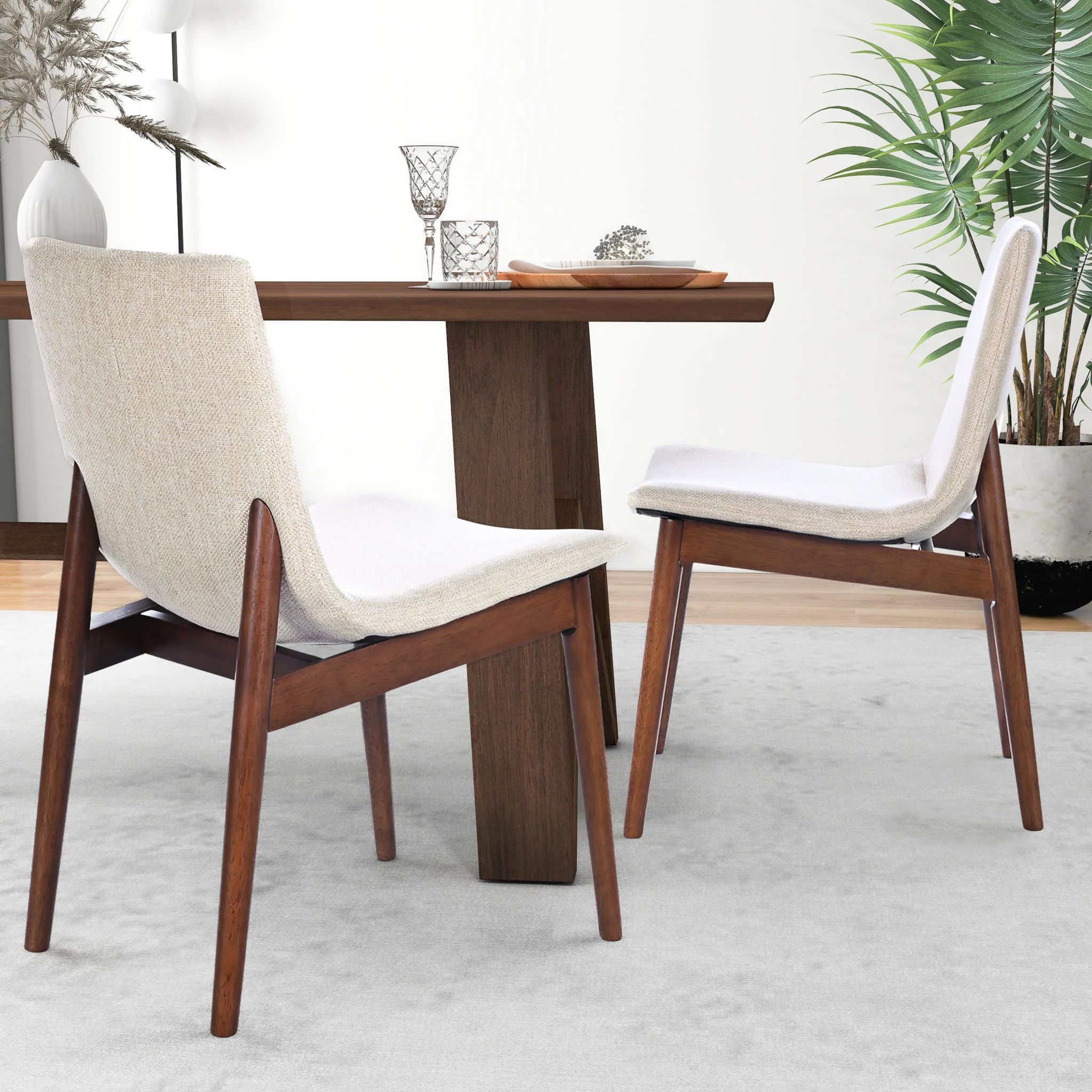 Ravel Beige Fabric Dining Chair Set of 2 - Image 8